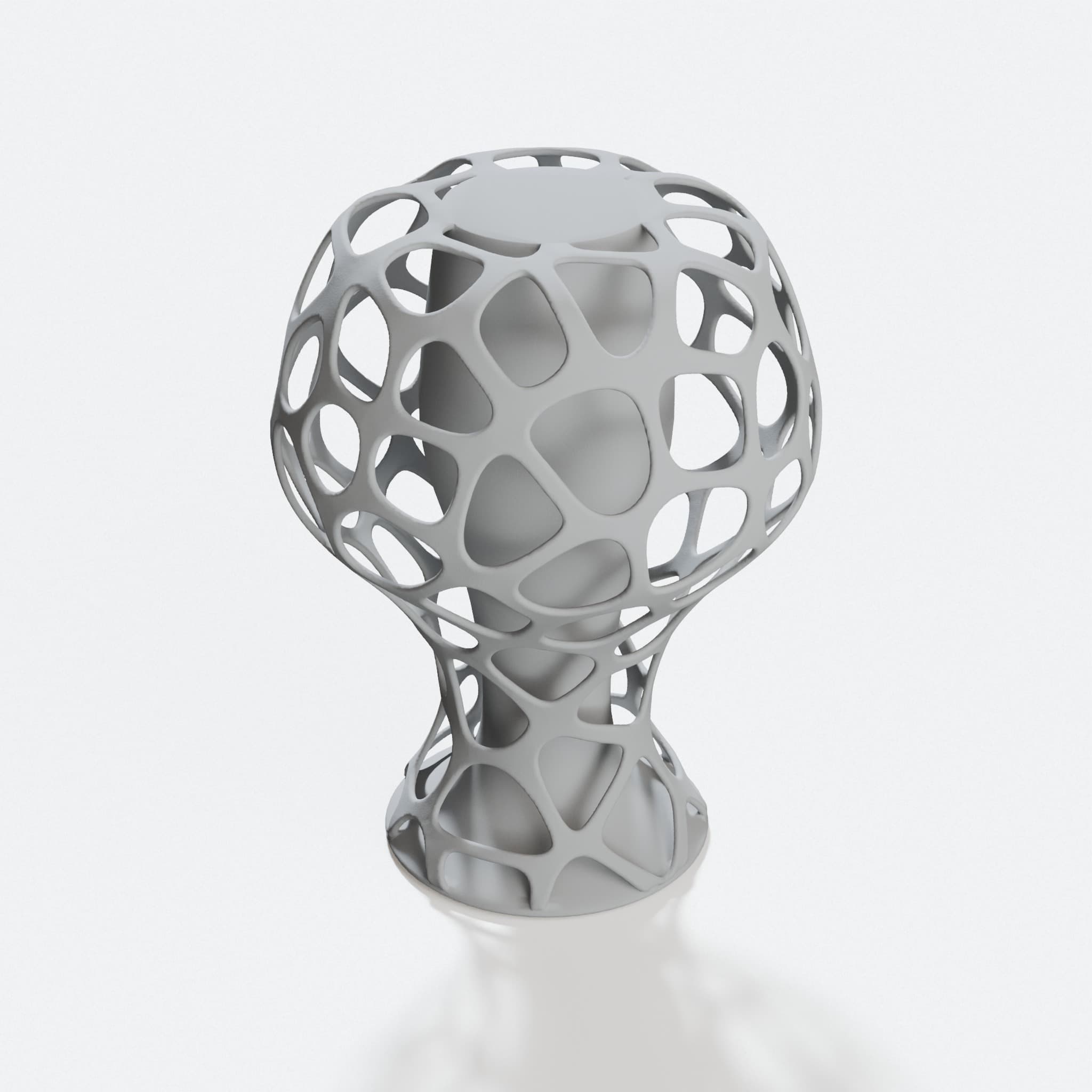 Hybrid Core 3D Printed Vase with Voronoi Pattern, hero tilt
