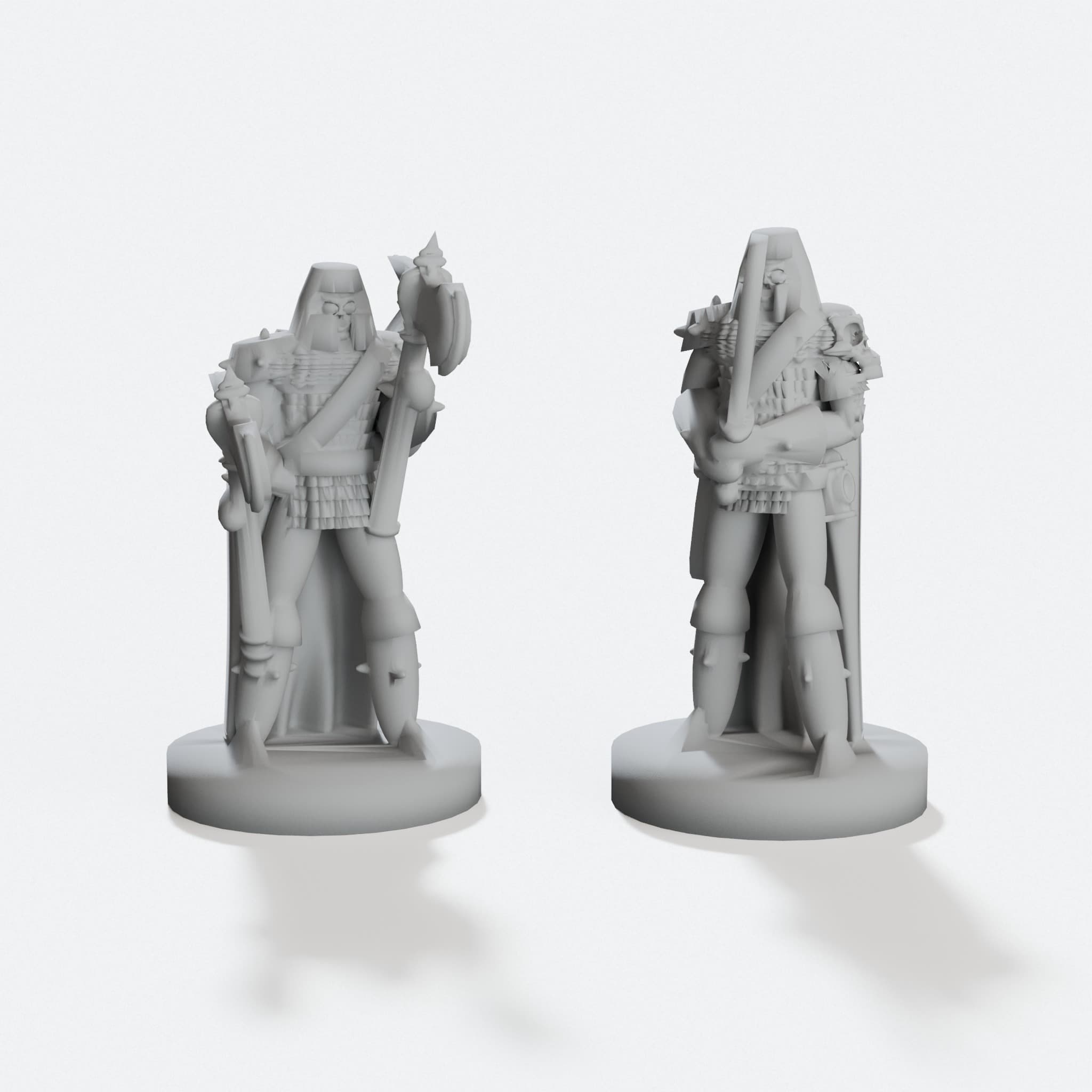 3D Printed DnD Knight Miniature for Tabletop RPG, hero tilt