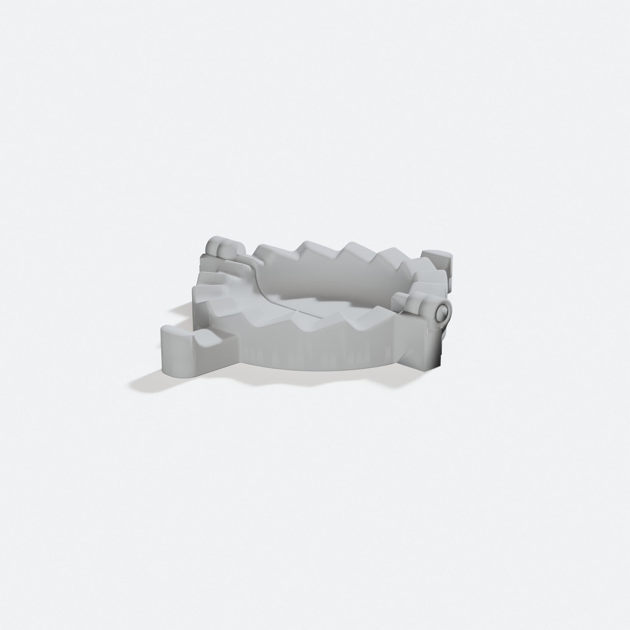 Pierogi Mold - Print in Place, turn three quarter