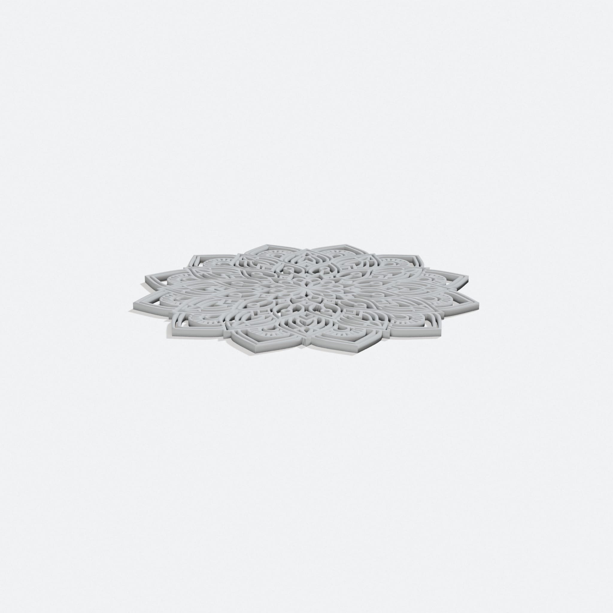 Mandala 16 3D Printed Ornament for Your Tree, turn three quarter