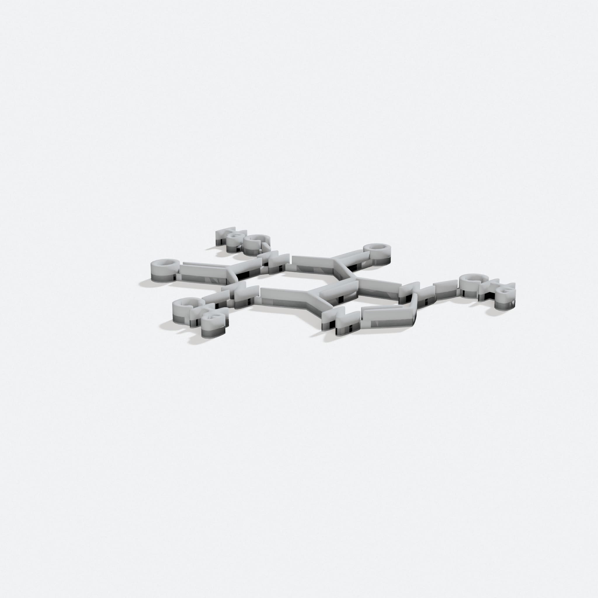 Caffeine Molecule 3D Printed Home Decor Wall Art, turn three quarter
