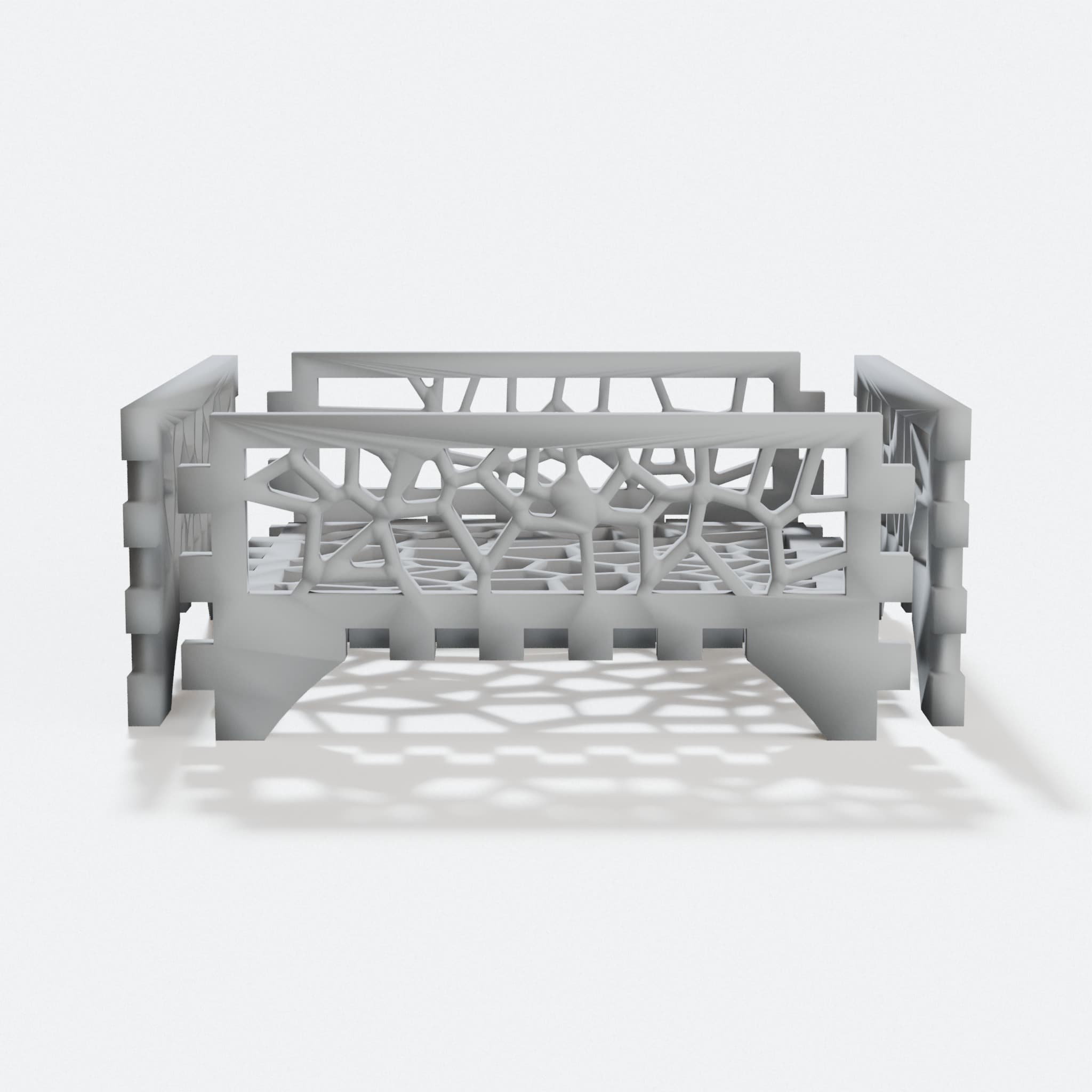 Voronoi Coaster Holder, Open-Top Storage Box, hero tilt