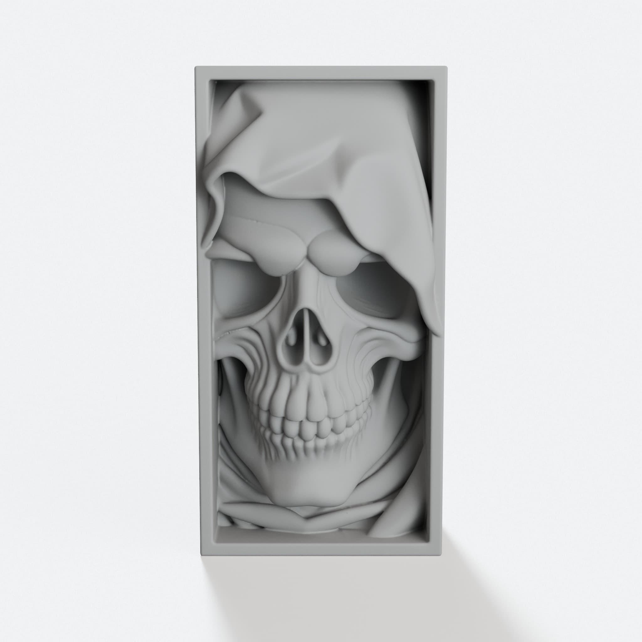 Skull Book Separator 3D Printed Desk Organizer, hero tilt
