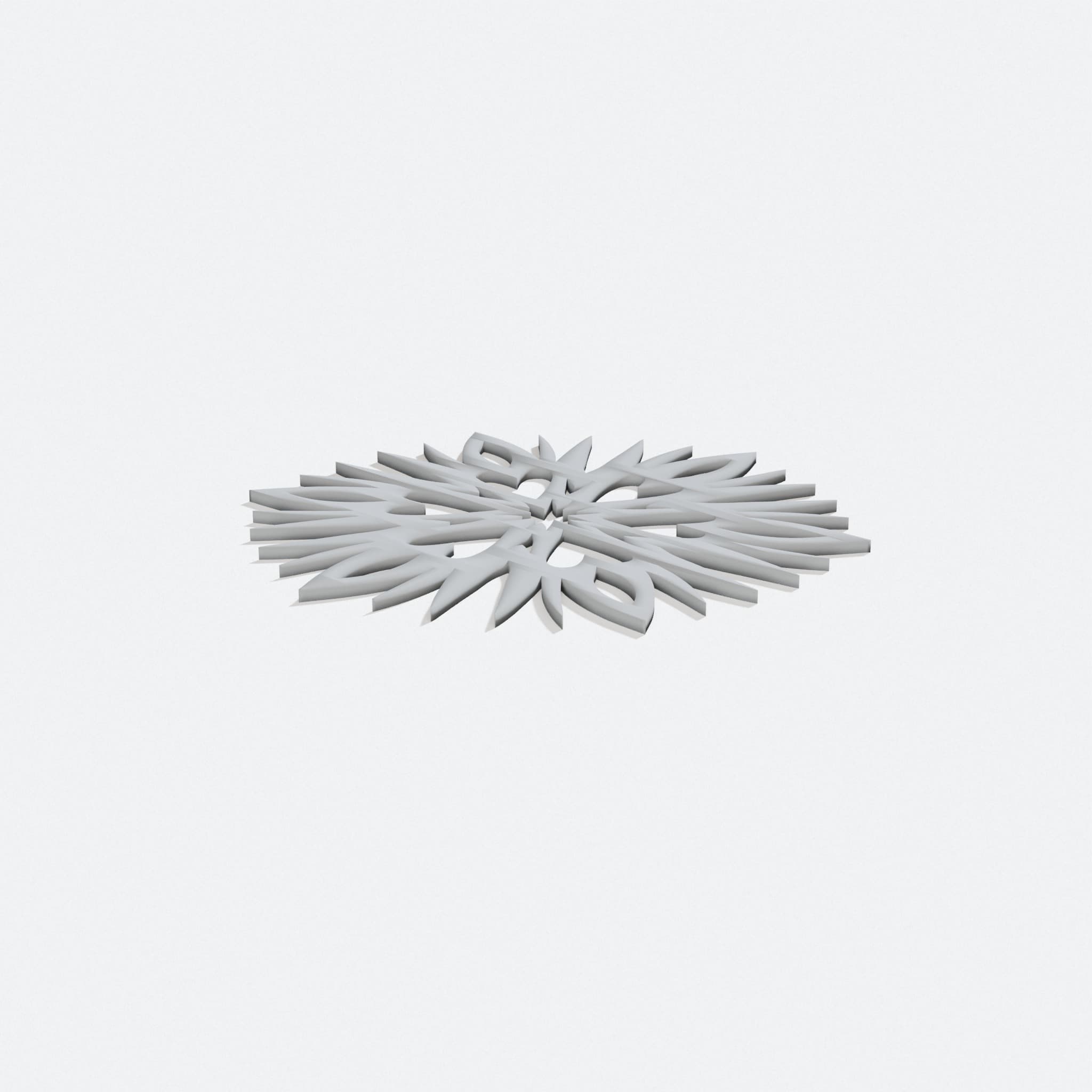 3D Printed Snowflake Christmas Ornament, turn three quarter
