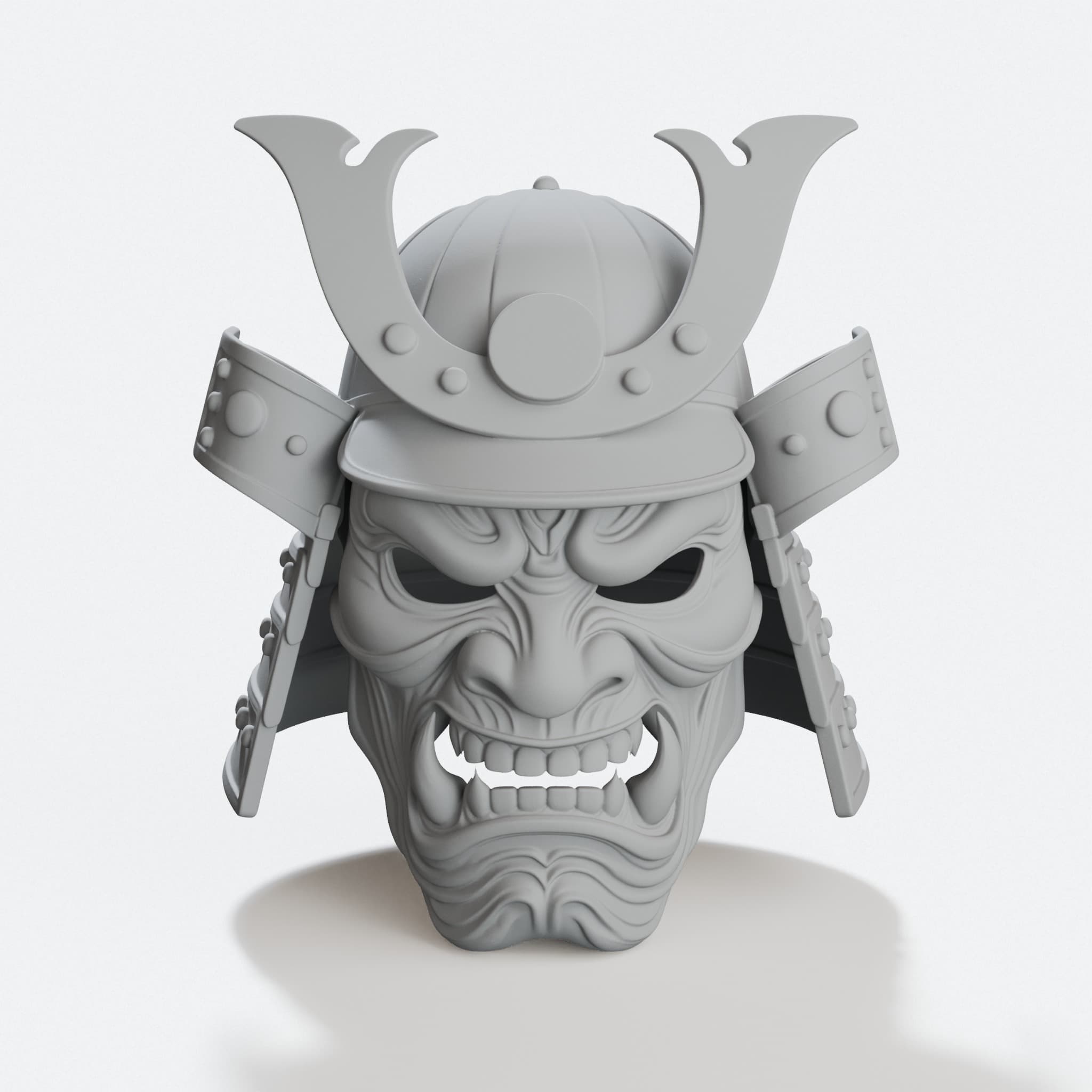 Samurai Helmet 3D Print File – Historical Wall Art & Display, hero tilt