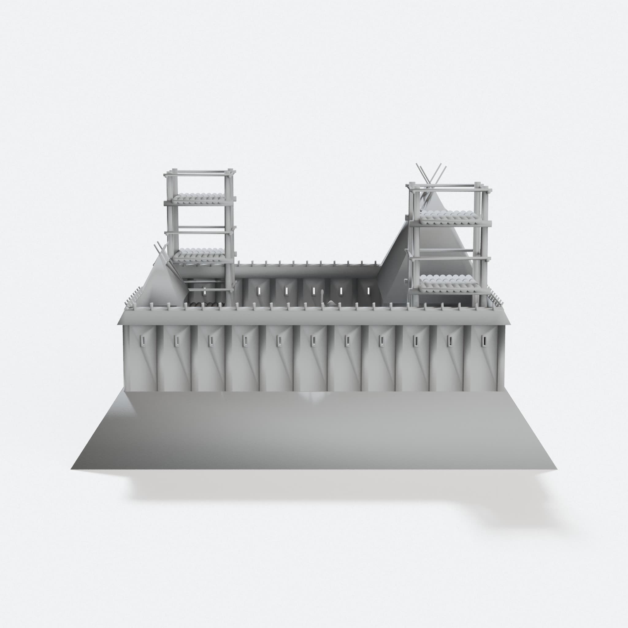 Japanese Hirajiro Castle 3D Printed Toy for Wargaming, hero tilt