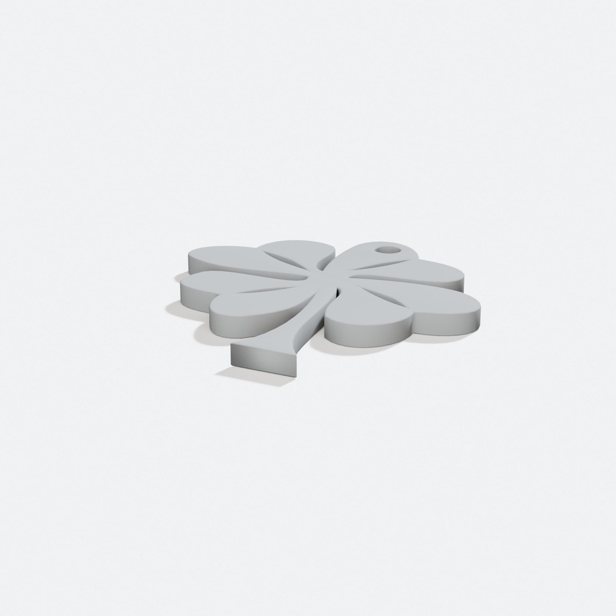 Shamrock Pendant - 3D Printed Lucky Charm Jewelry, turn three quarter