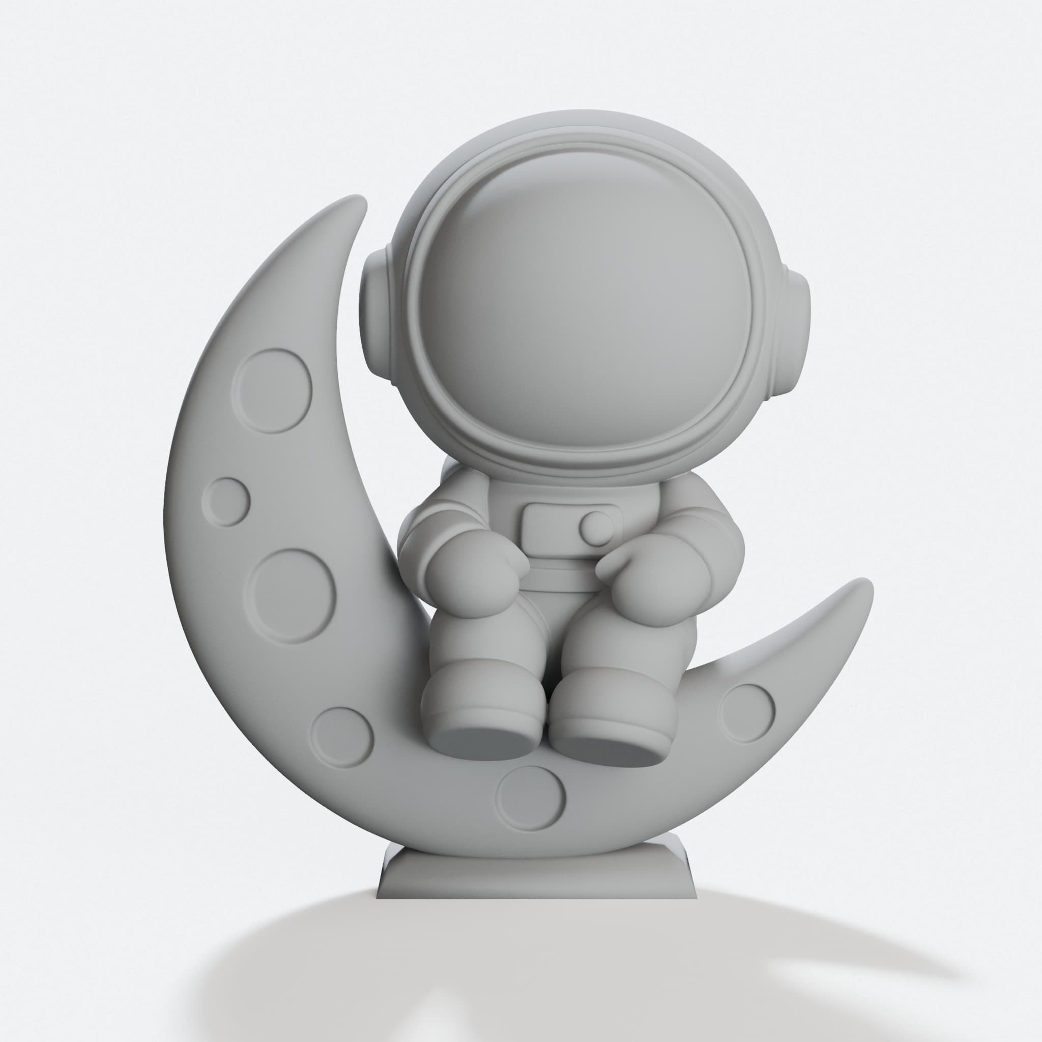 Astronaut Sitting on Moon 3D Print Model – Space Wall Art, hero tilt