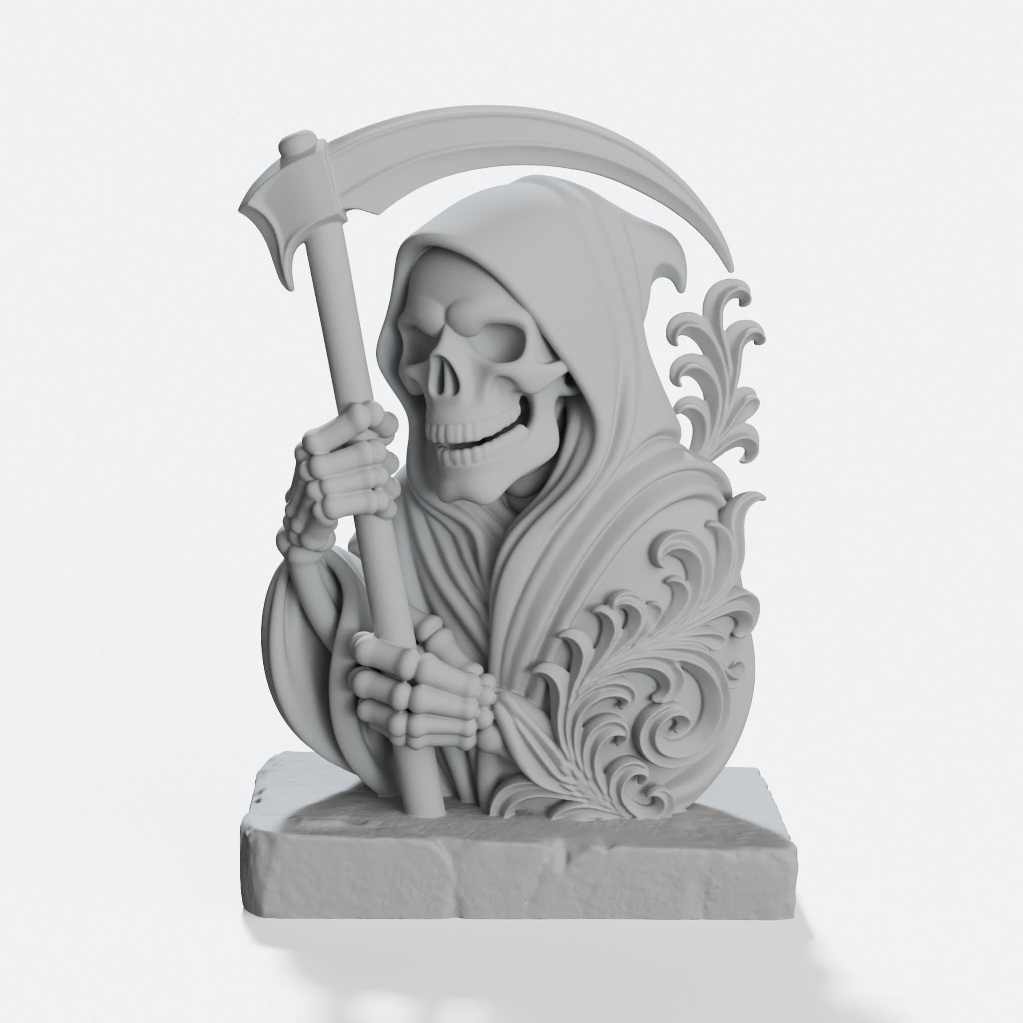 Caveira Morte 3D Printed Home Decor Skull, hero tilt