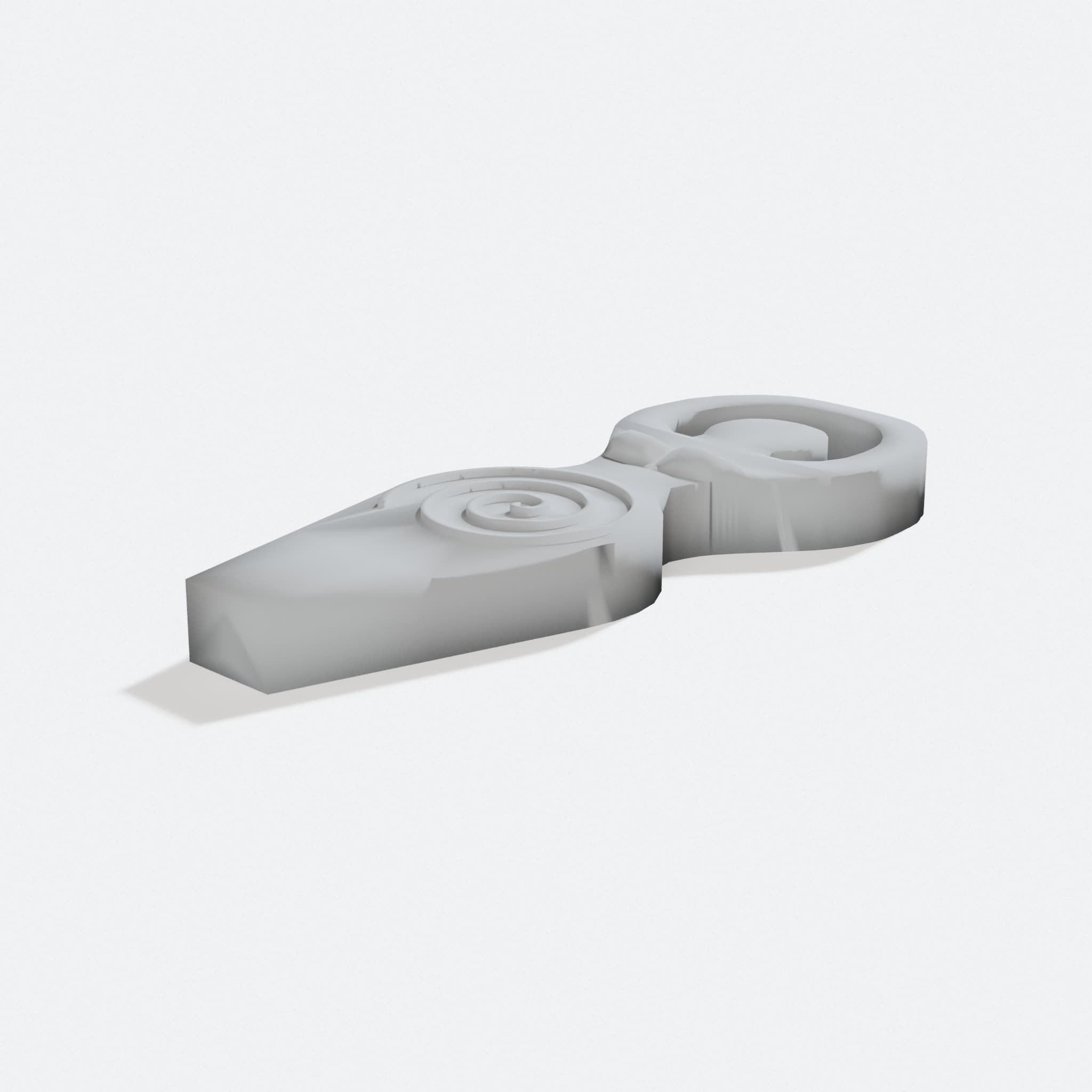 Spiral Goddess Totem 3D Printed Ornament, turn three quarter