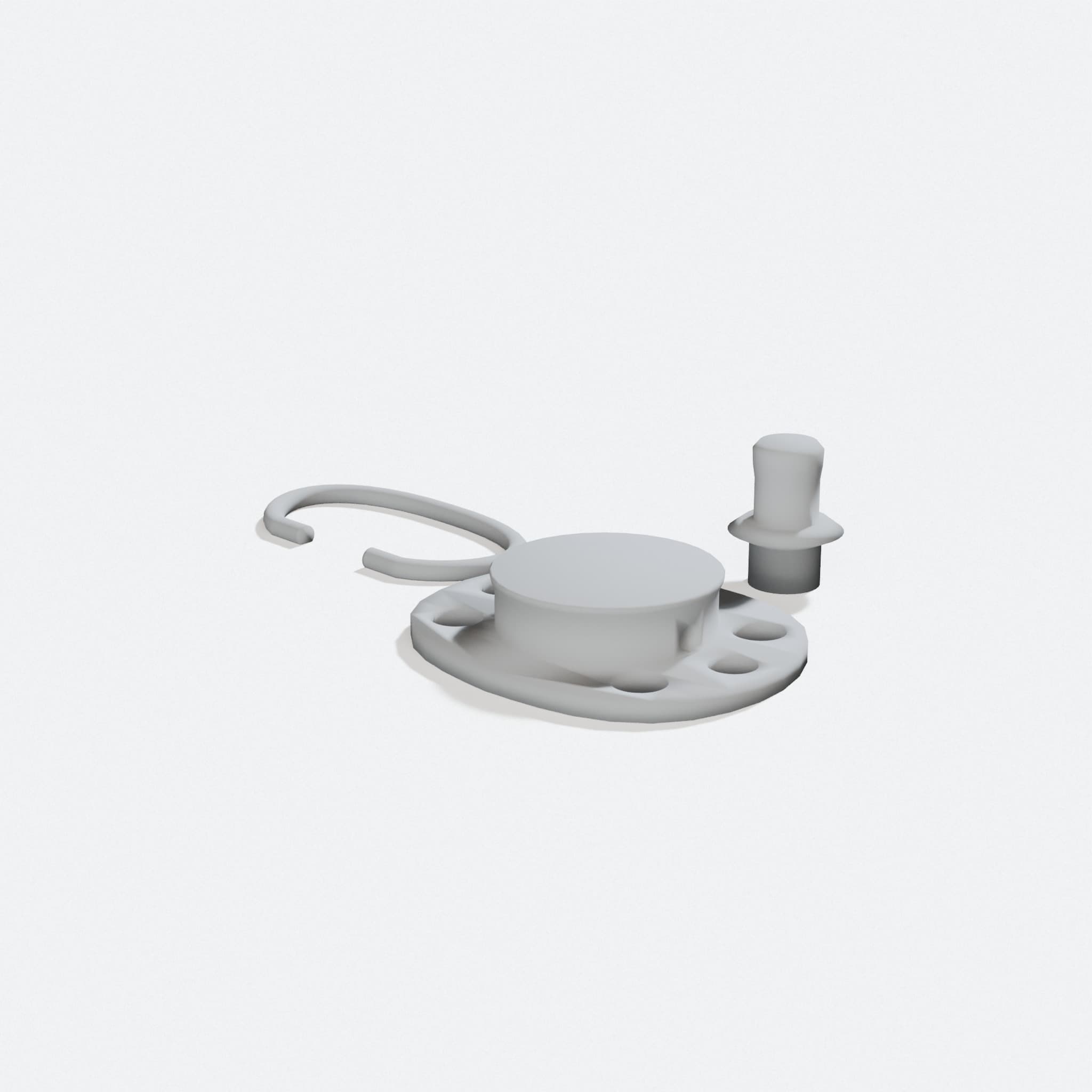 3D Printed Doll Pacifier, Supportless Design, turn three quarter