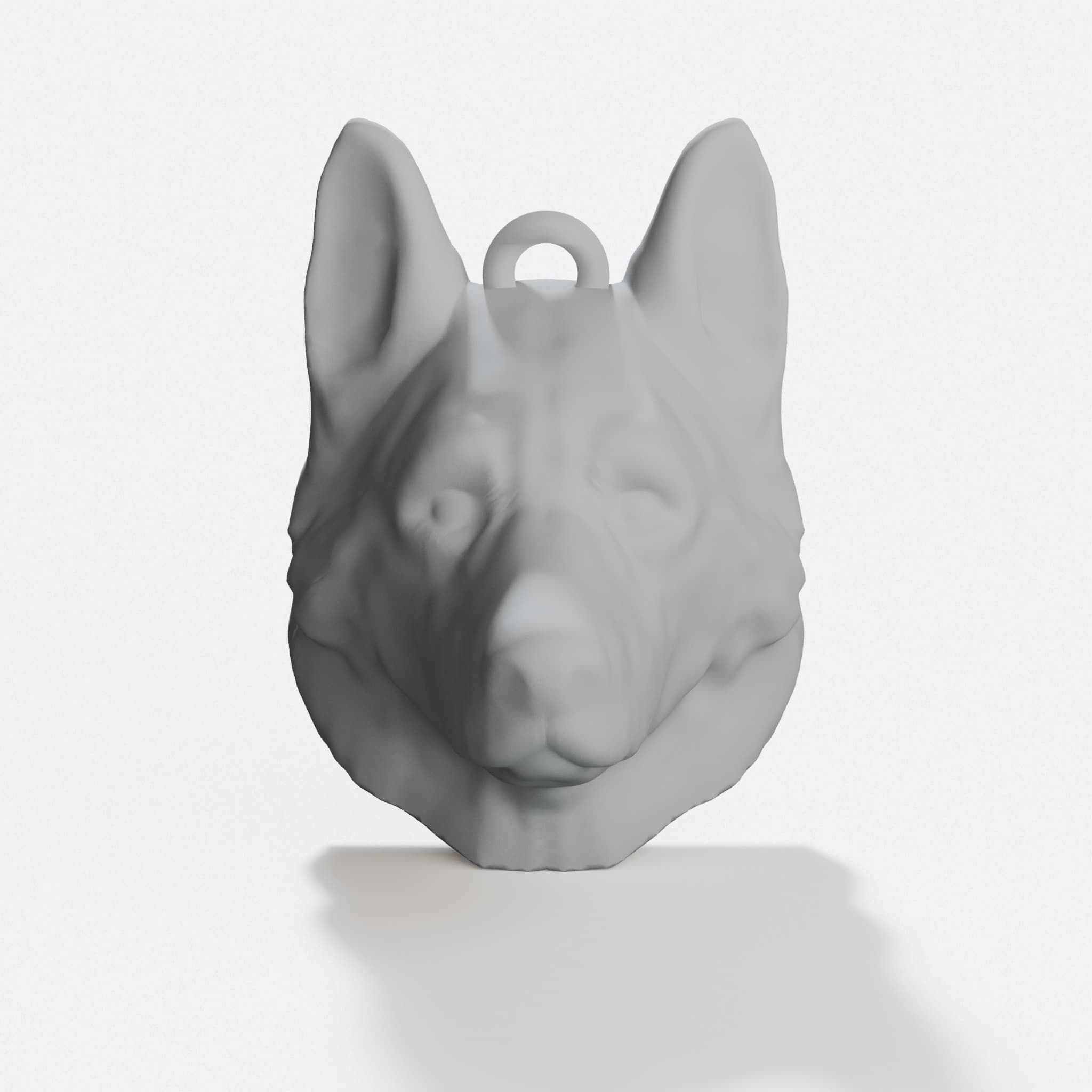 German Shepherd 3D Printed Keychain, Compatible with Ring, hero tilt
