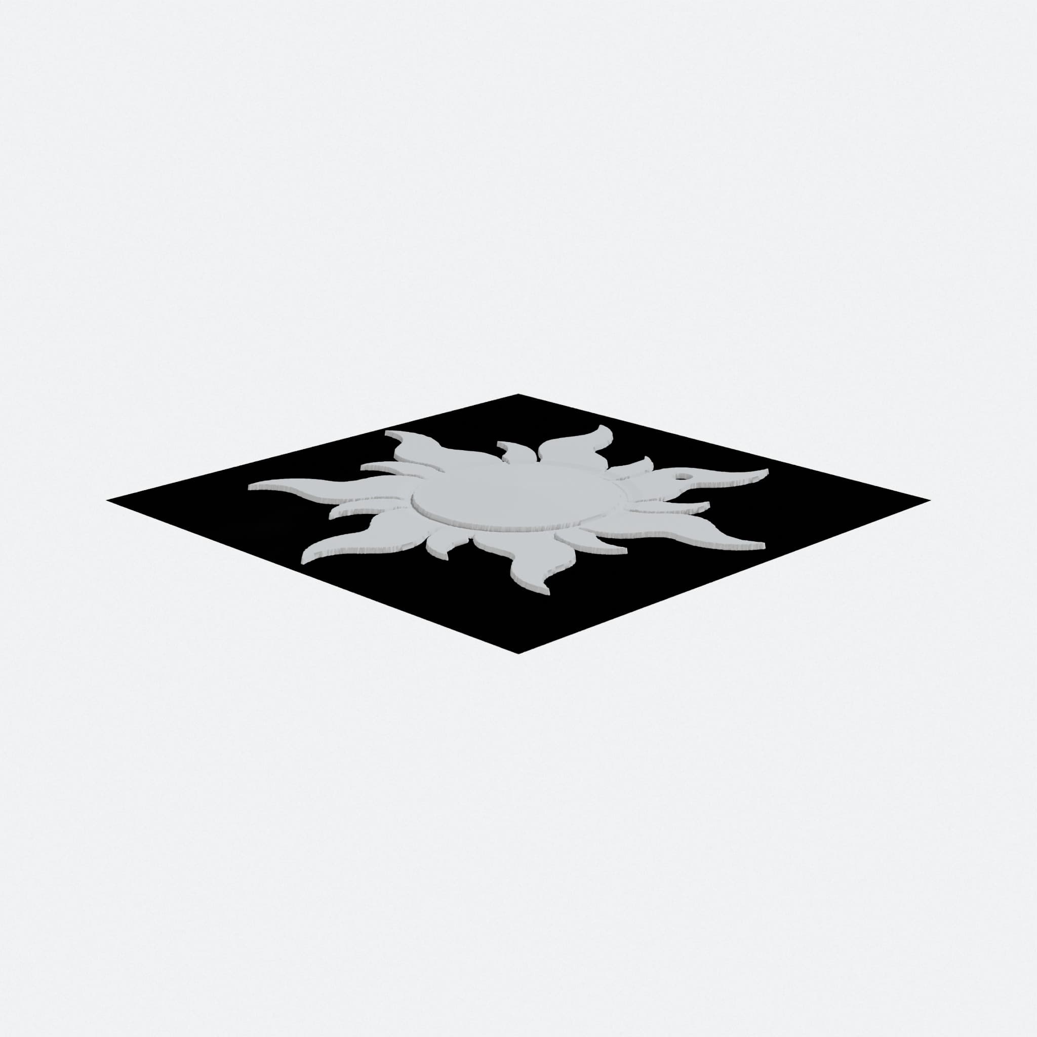Sun Relief 3D Printed Home Decor Wall Hanging, turn three quarter
