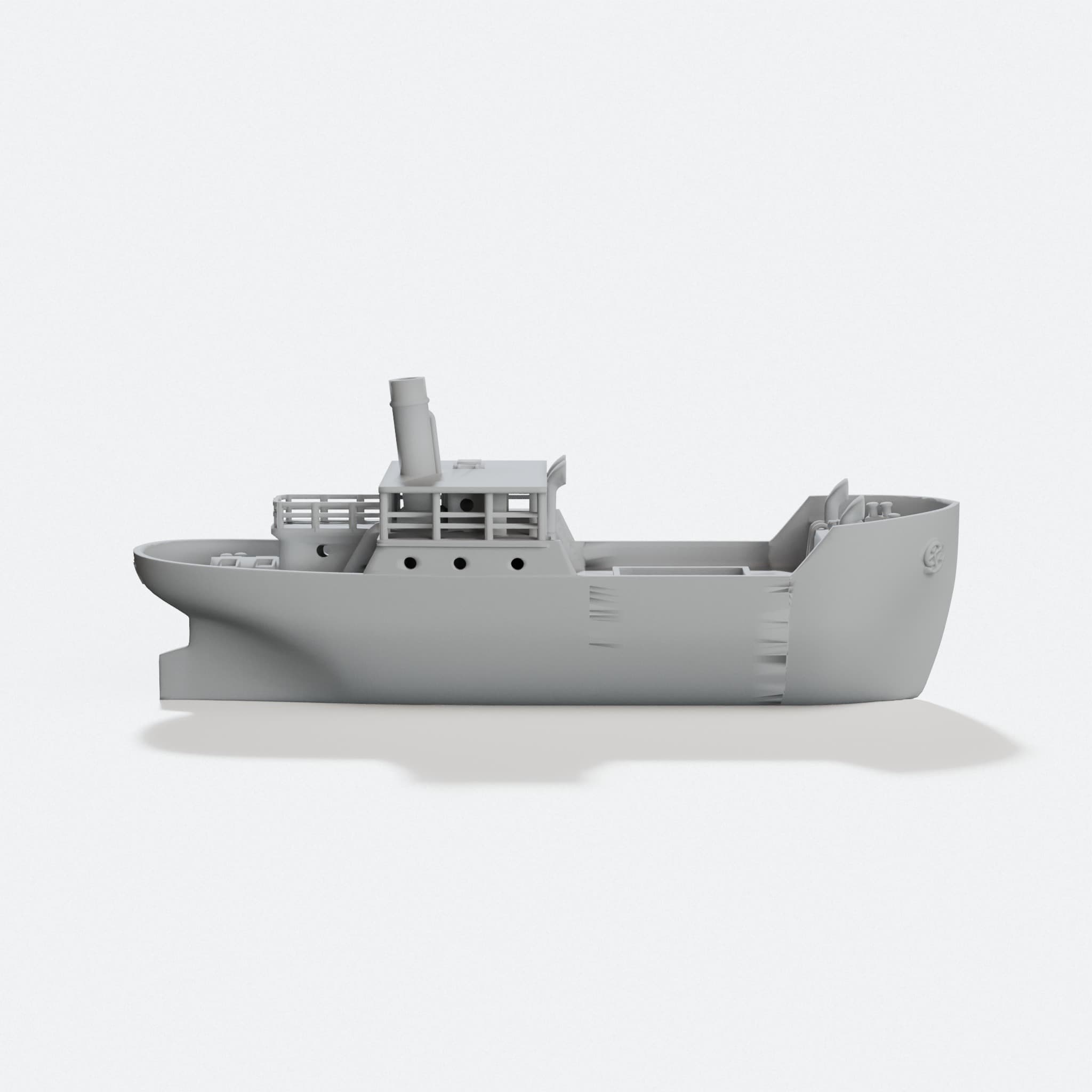 CAS Modular XYZ-Cube Cargo Ship 3D Printed Toy, hero tilt