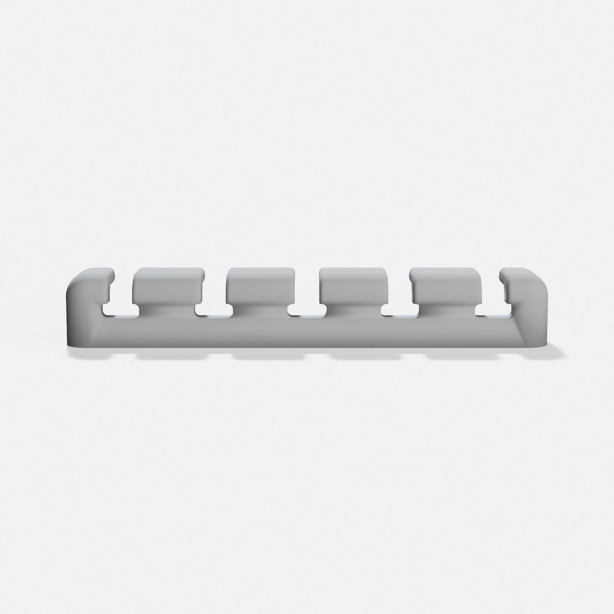 Five Cable Holder Desk Mount 3D Printed Organizer, hero tilt