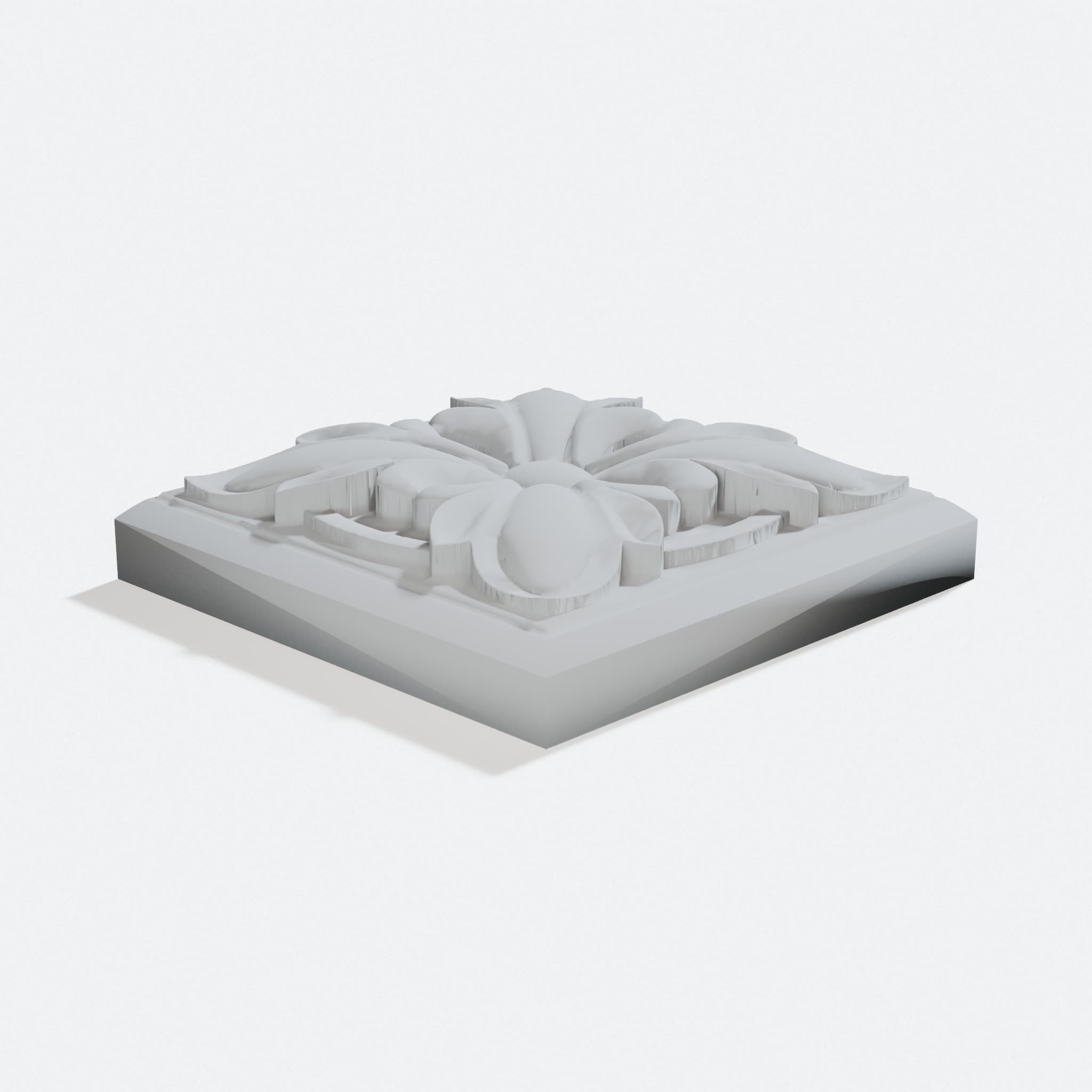 Victorian Rosette Block for Door and Window Trim, turn three quarter