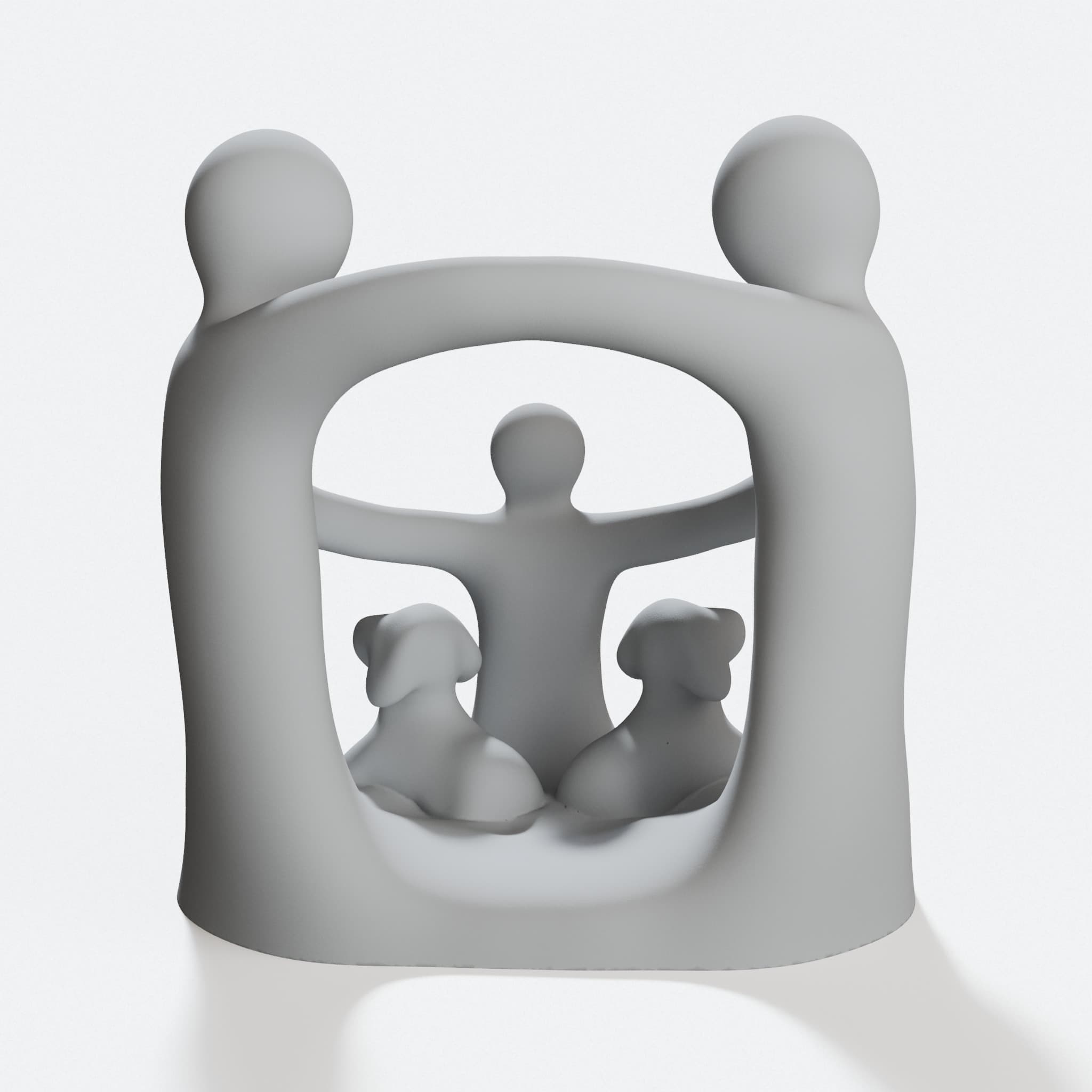 Family and Dogs Sculpture, Decorative Home Display Figure, hero tilt