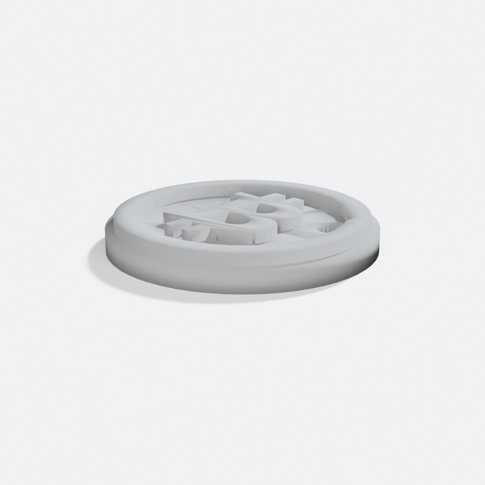 Bitcoin 3D Printed Keychain Ornament, turn three quarter