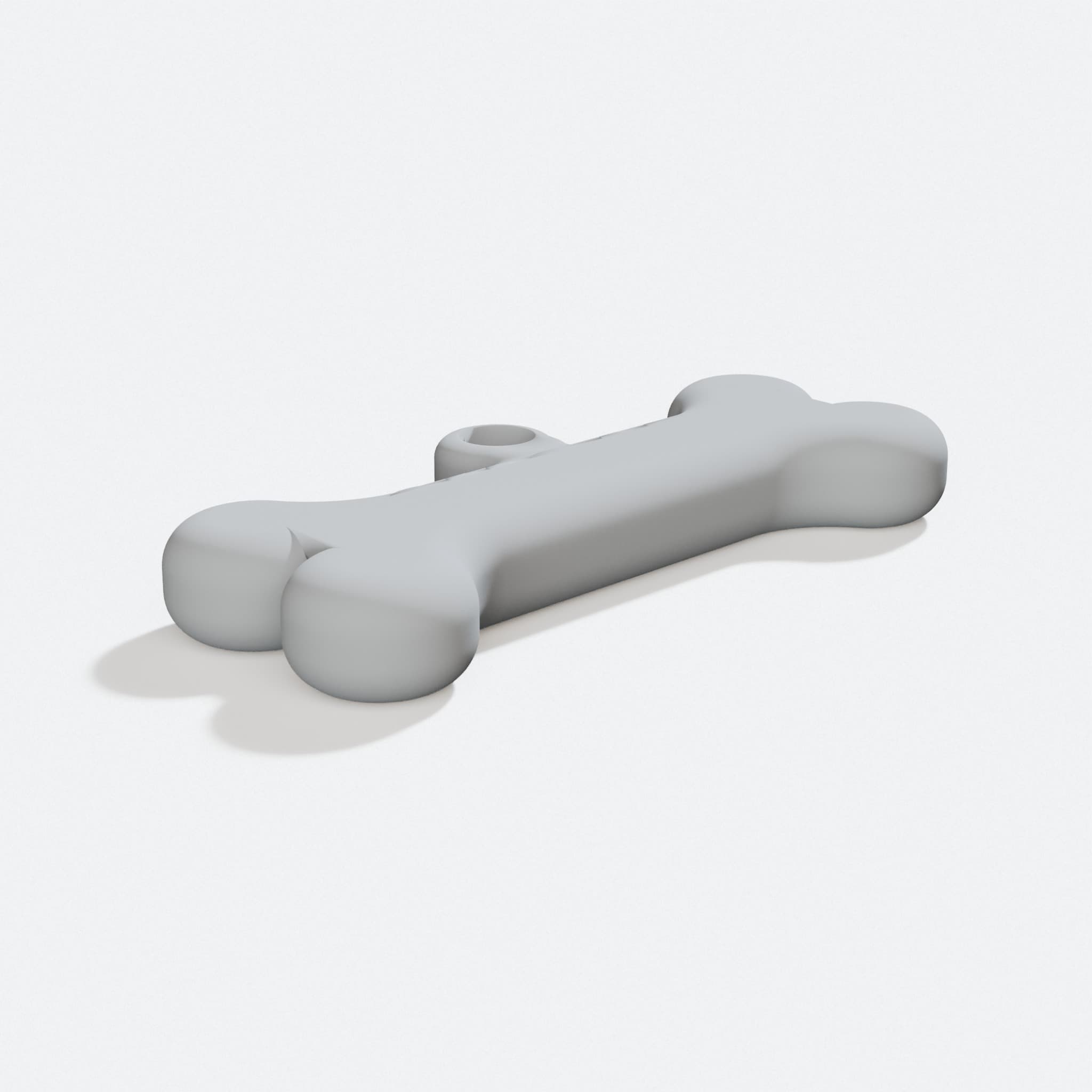 3D Printed Dog Name Tag, Bone Shape Pet ID, turn three quarter