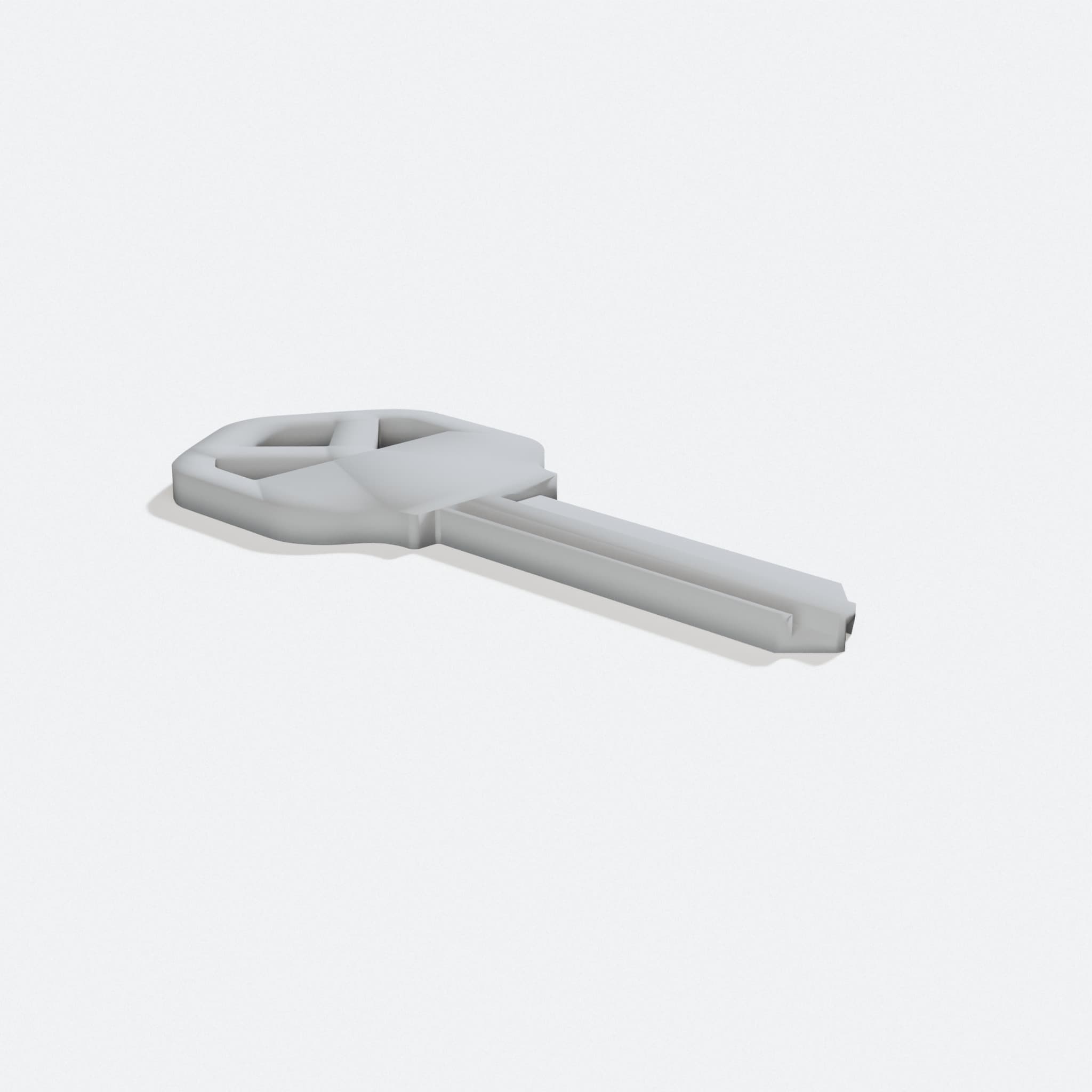 Kwikset KW1 Key Blank 3D-Printed, turn three quarter
