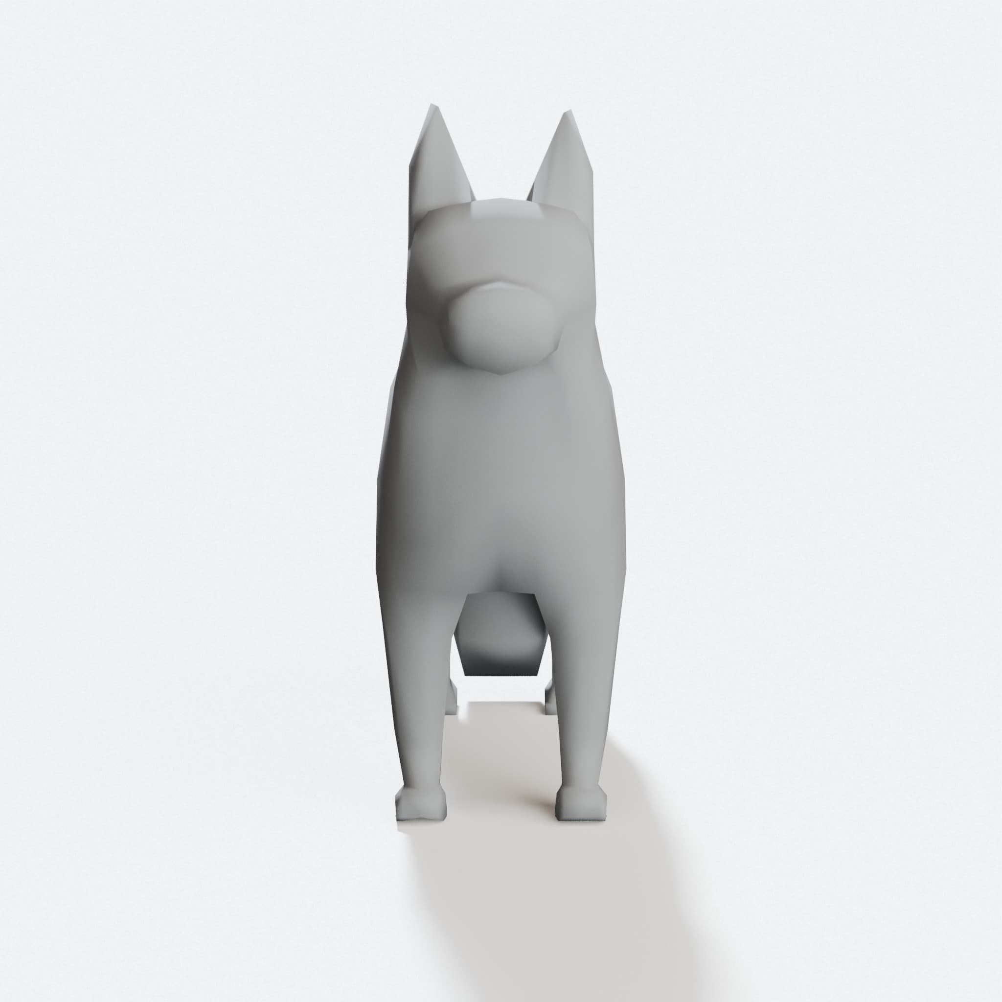 3D Printed Husky Dog Toy - Low Poly Design, hero tilt