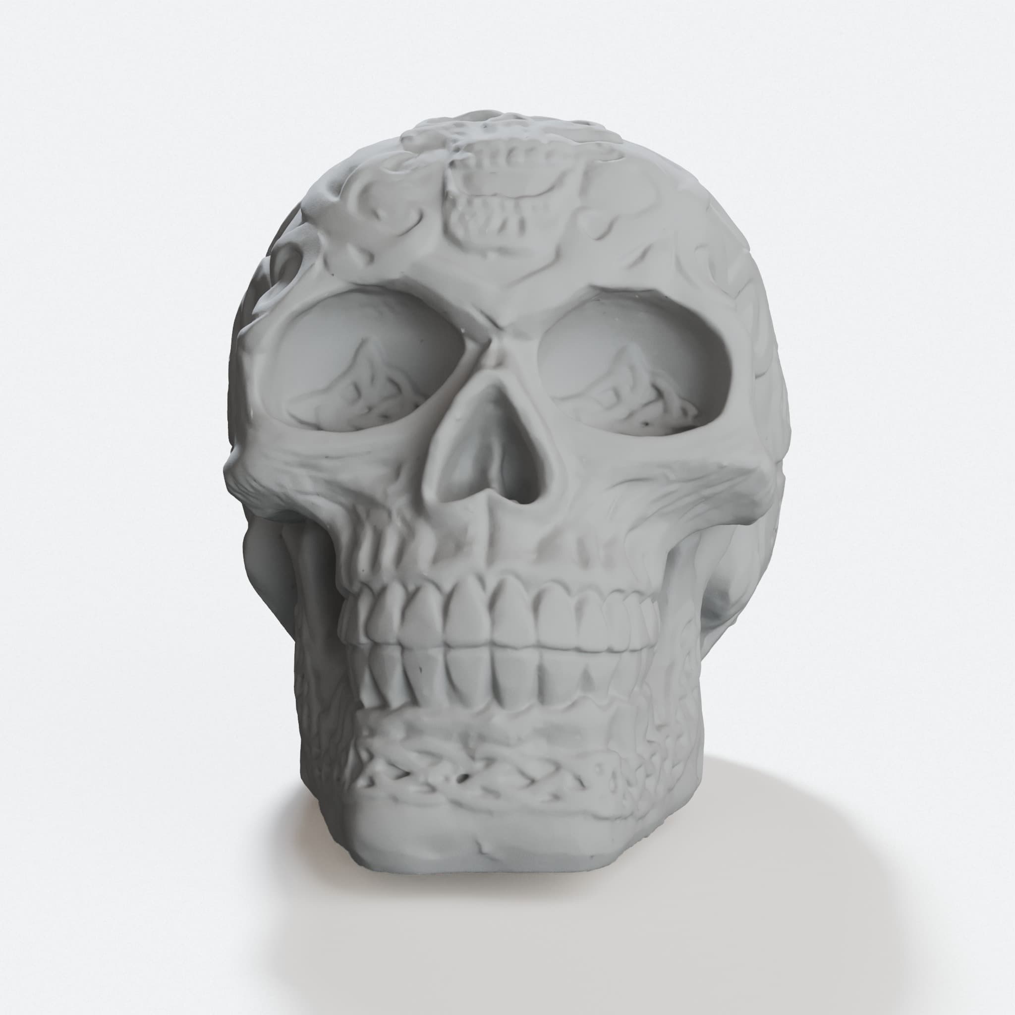 Celtic Skull 3D Printed Wall Art Sculpture, hero tilt
