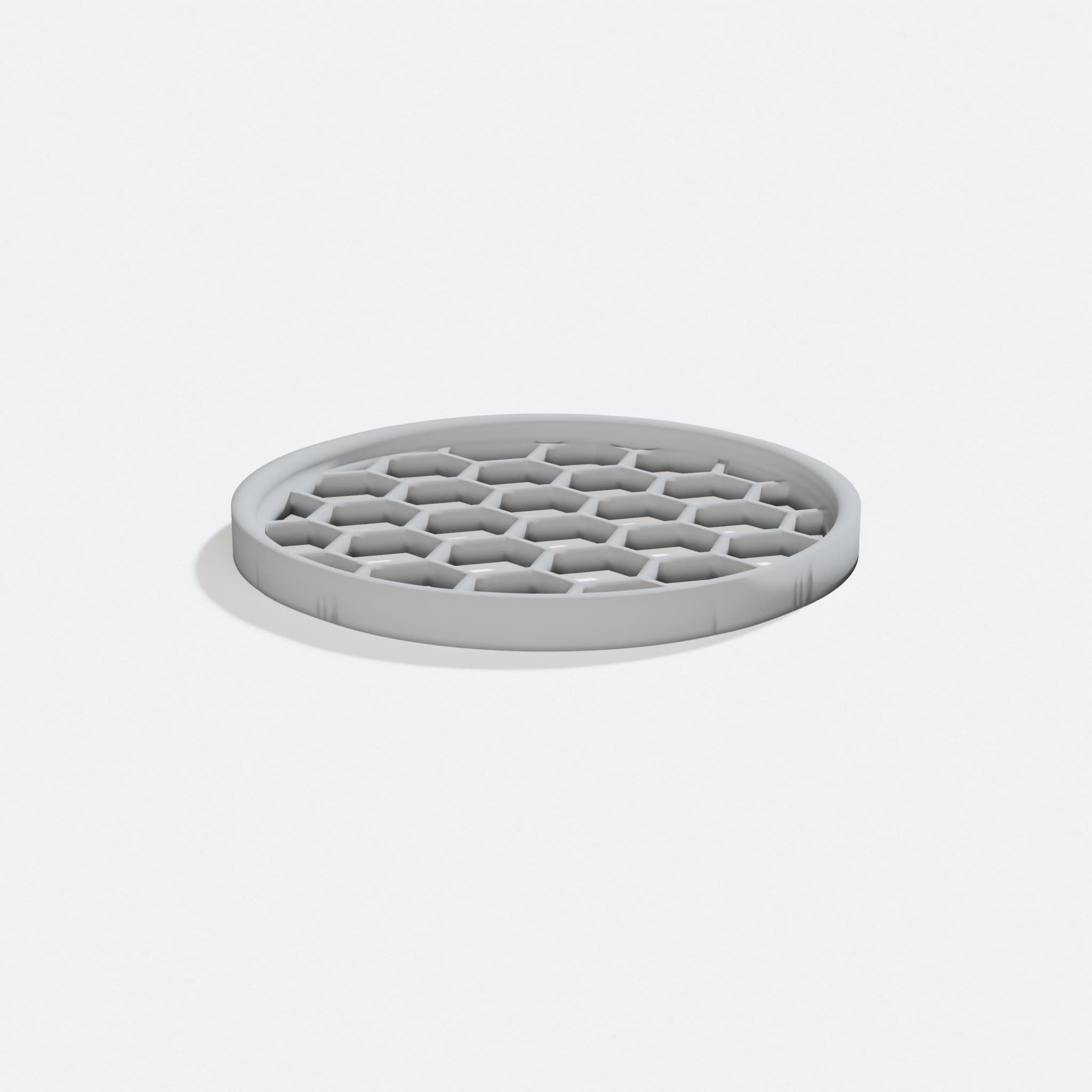 Round Soap Dish 3D Printed Home Decor, turn three quarter