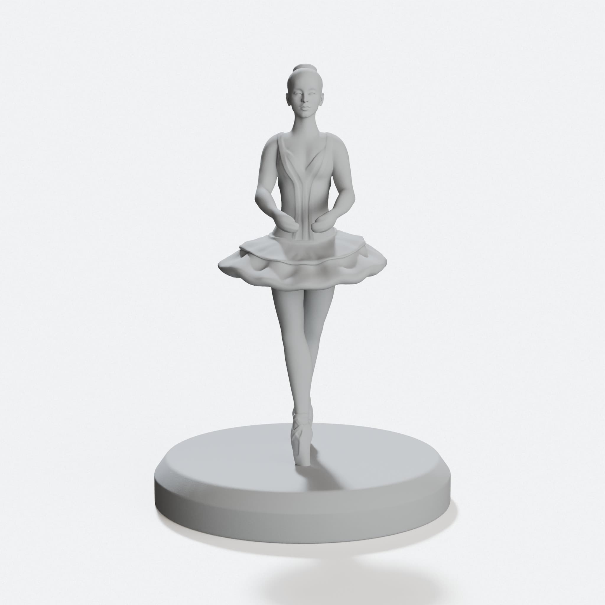 Ballet Dancer 01 3D Printed Home Decor Statue, hero tilt