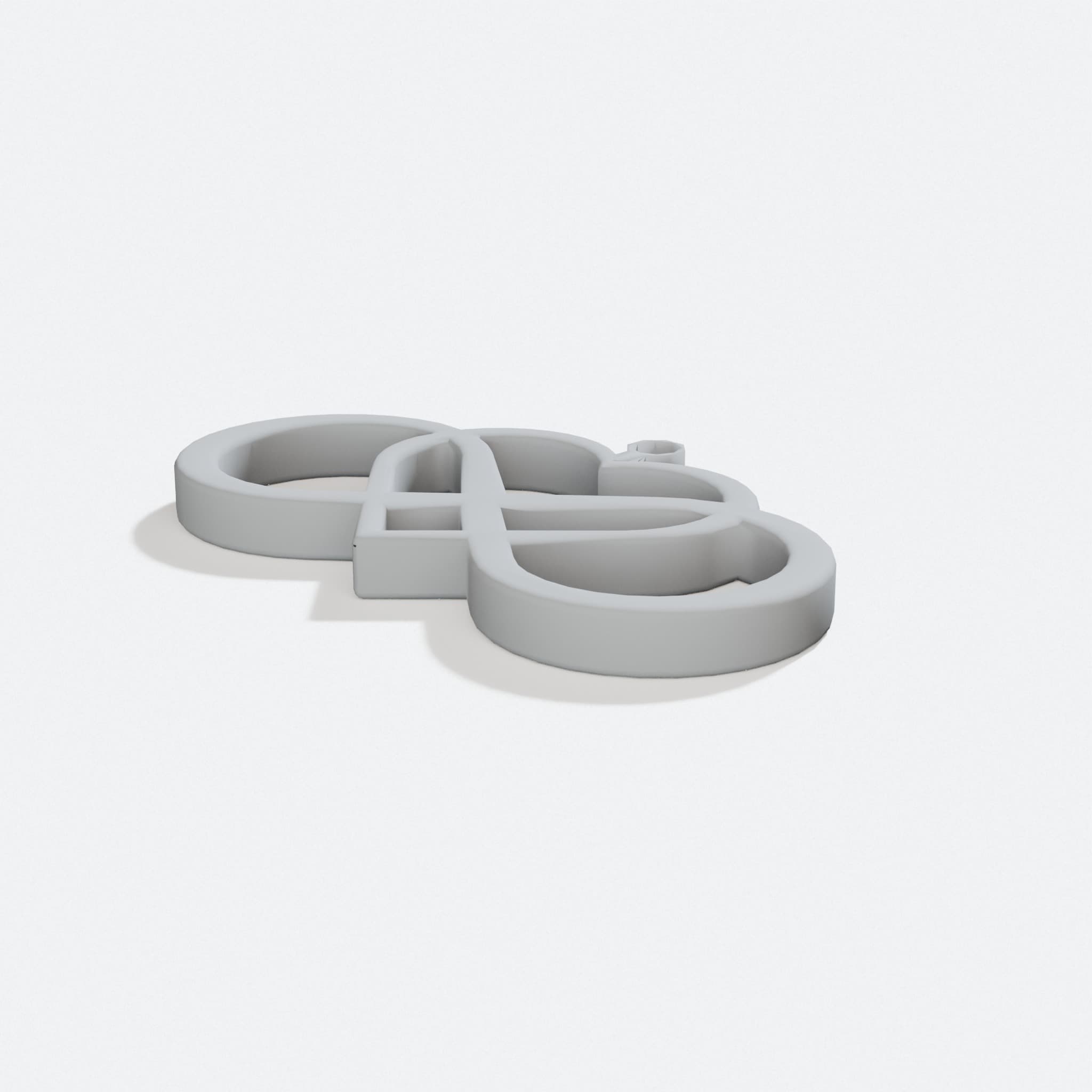 Endless Love Keychain, 3D-Printed Heart Design, turn three quarter