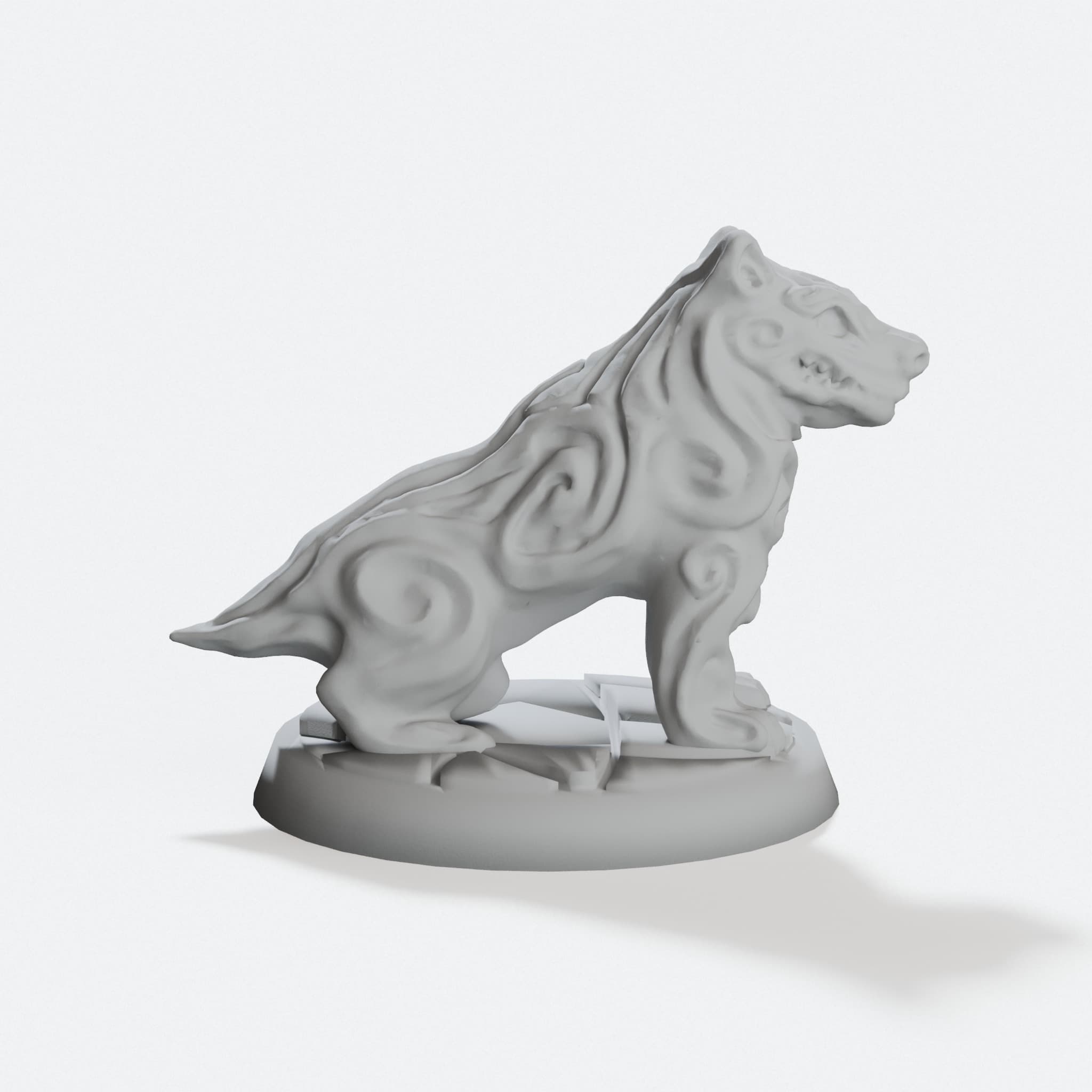 Dog Wolf Mini 3D Printed Toy for D&D Games, hero tilt