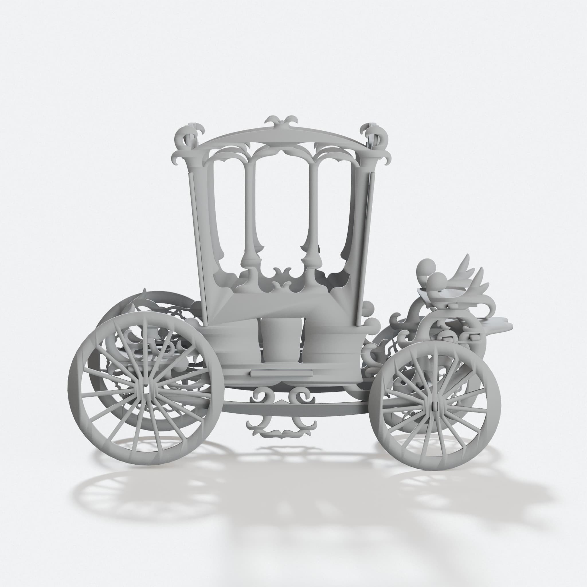 3D Printed Brougham Fork Home Decor Model, hero tilt