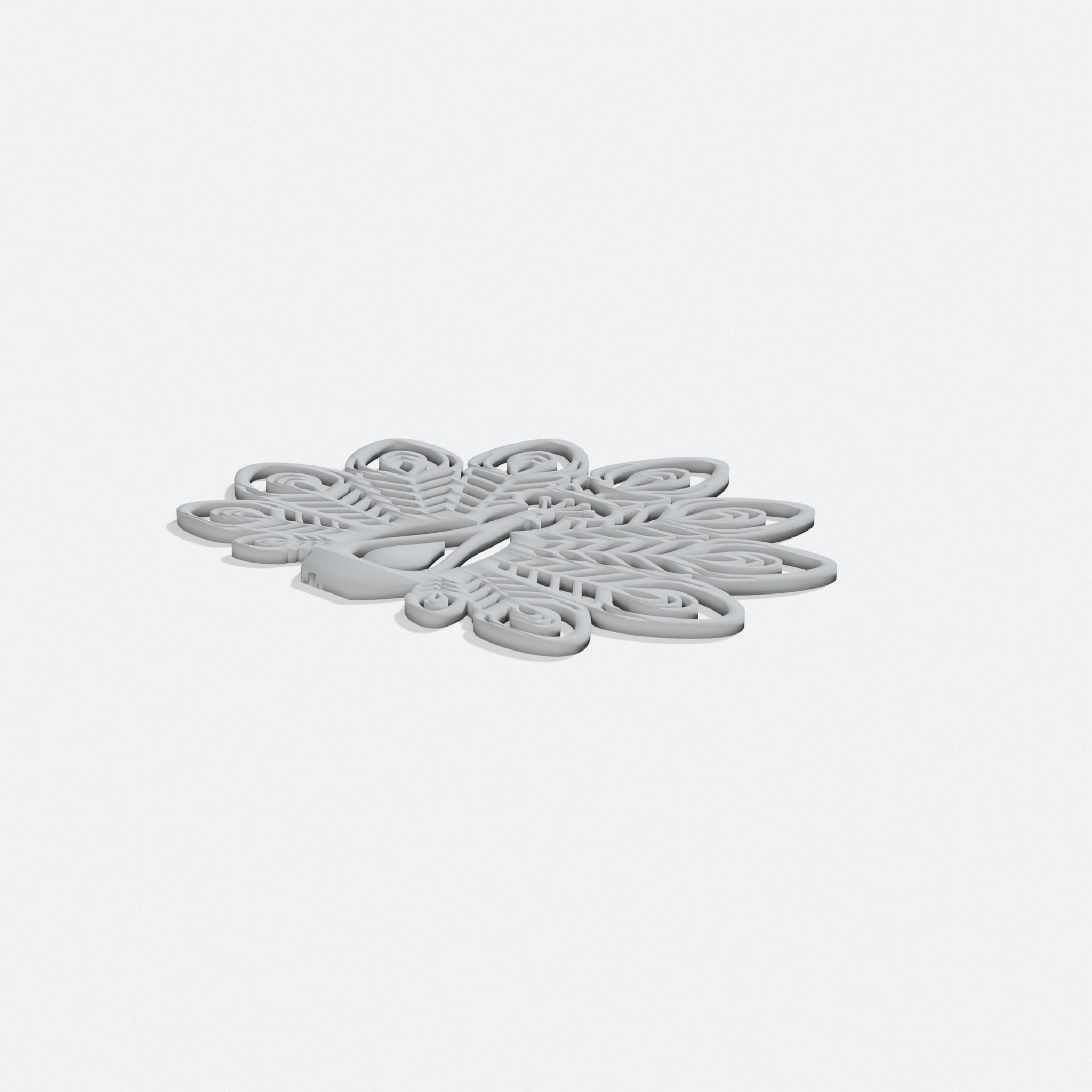 3D Printed Snowflake Ornament for Christmas Trees, turn three quarter