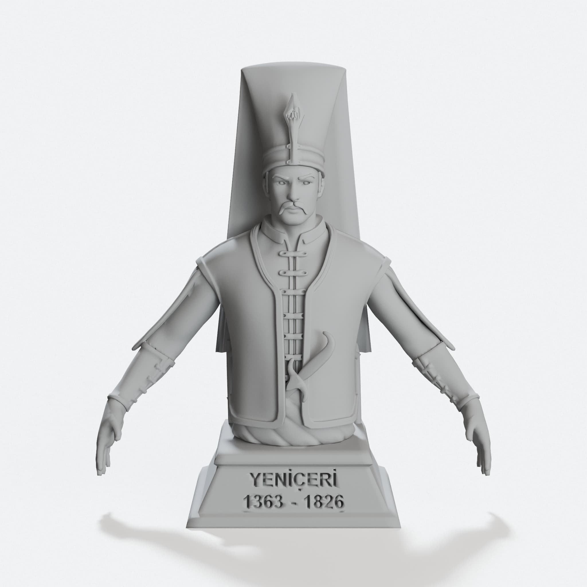 Janissary Statue 3D Printed Home Decor Figure, hero tilt