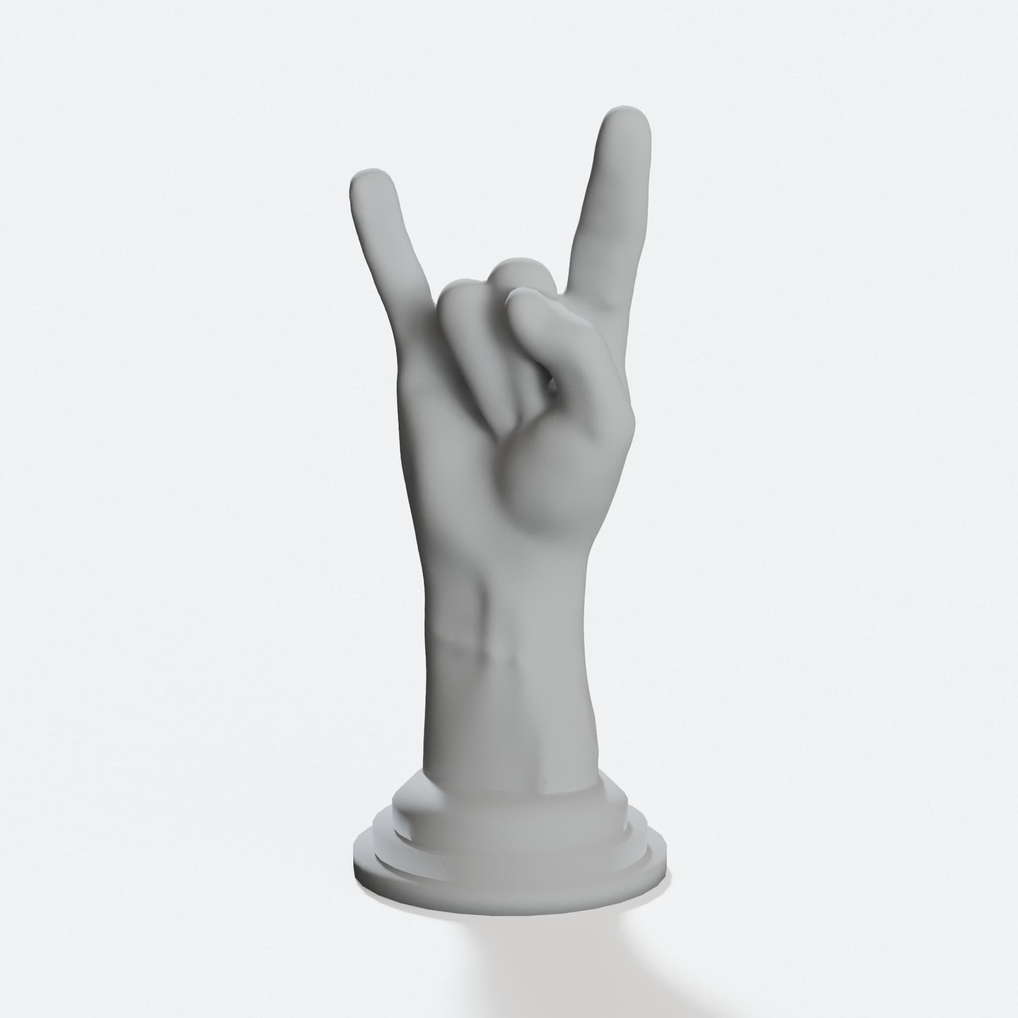 Sign of the Horns Desk Sculpture with Plinth, hero tilt