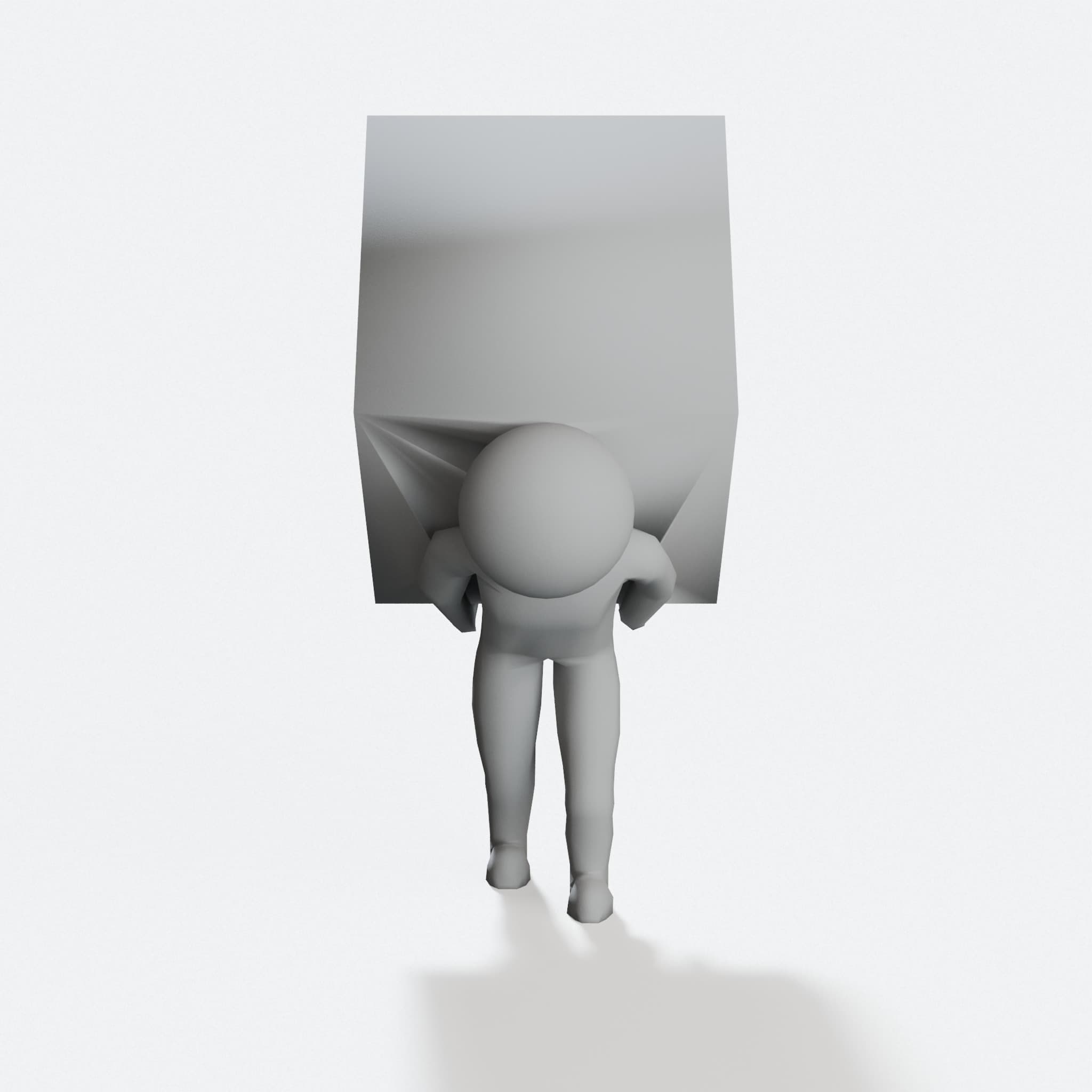 Little Man Carrying Box 3D Printed Ornament, hero tilt