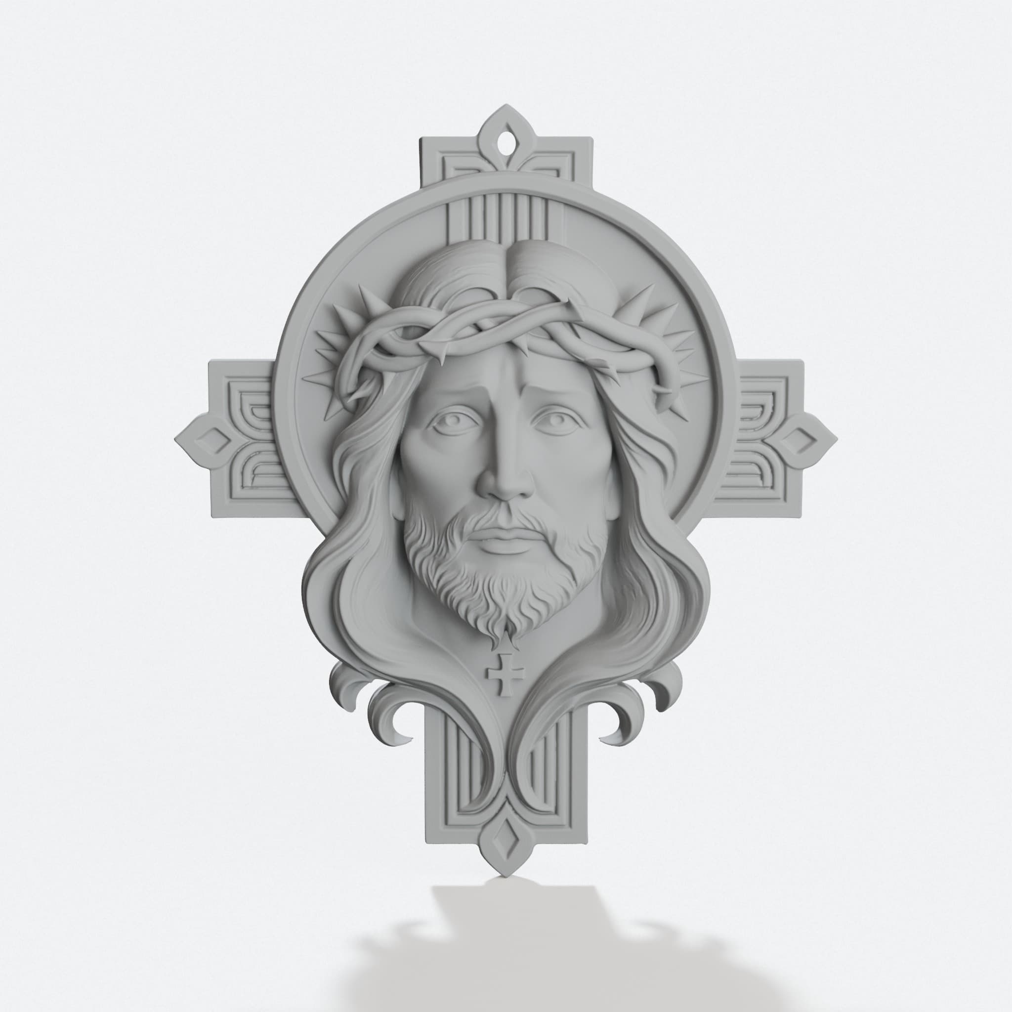 Cruz with Jesus Face 3D Printed Wall Art, hero tilt
