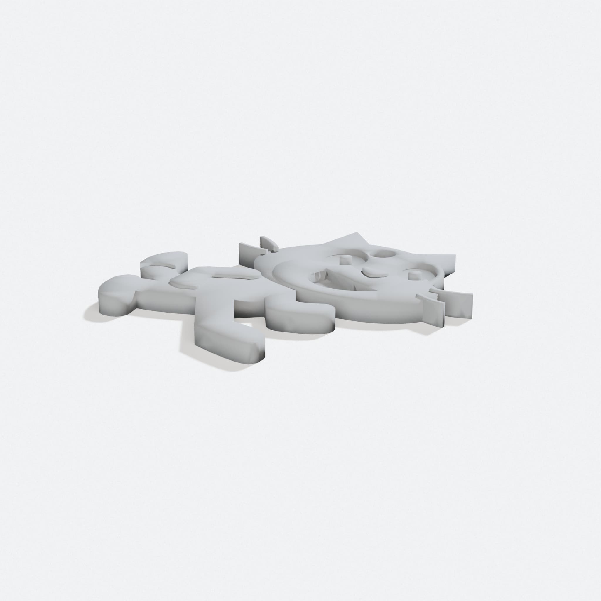 Scratch Logo 3D Printed Keychain for Kids, turn three quarter