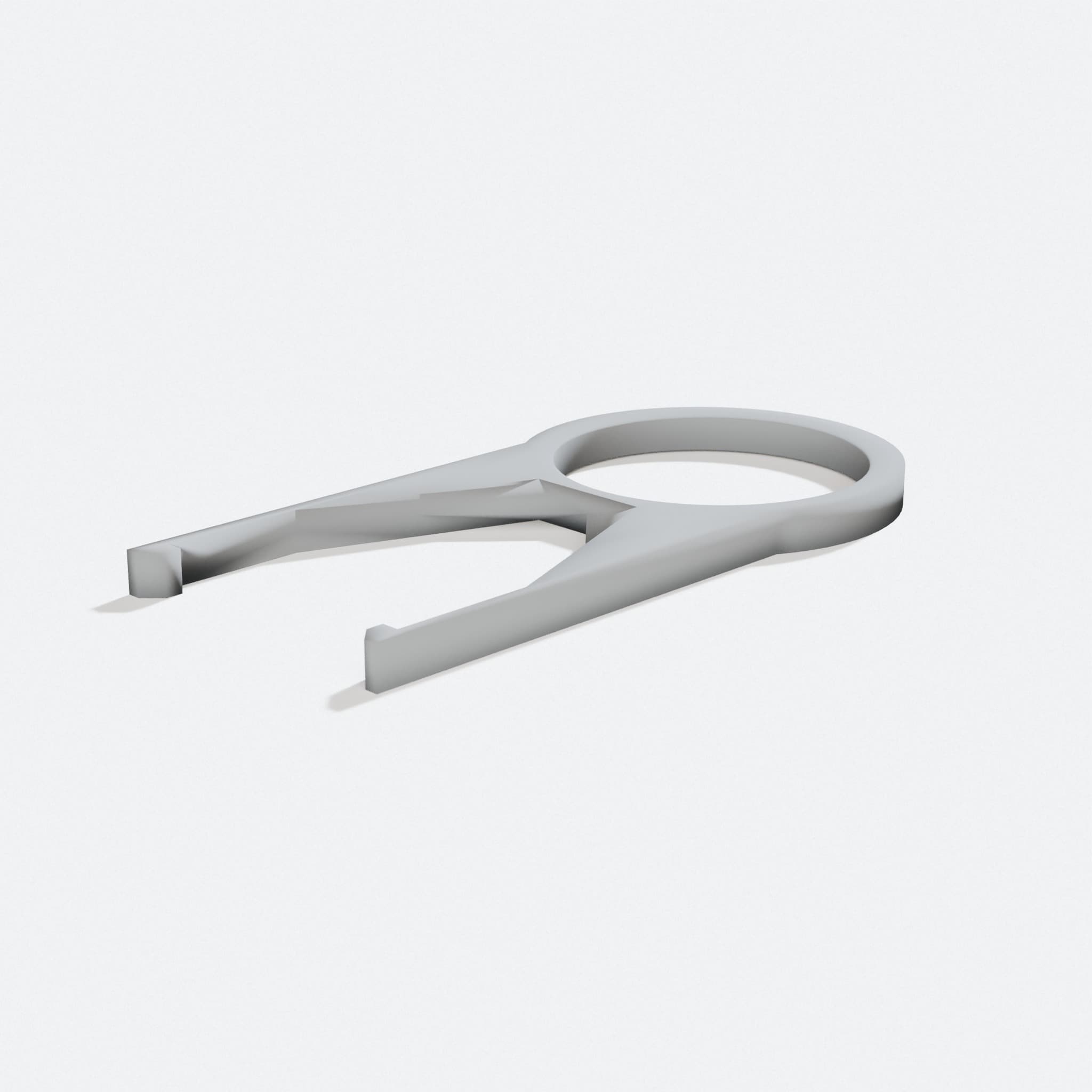 Minimalist 3D Printed Key Cap Puller Tool, turn three quarter