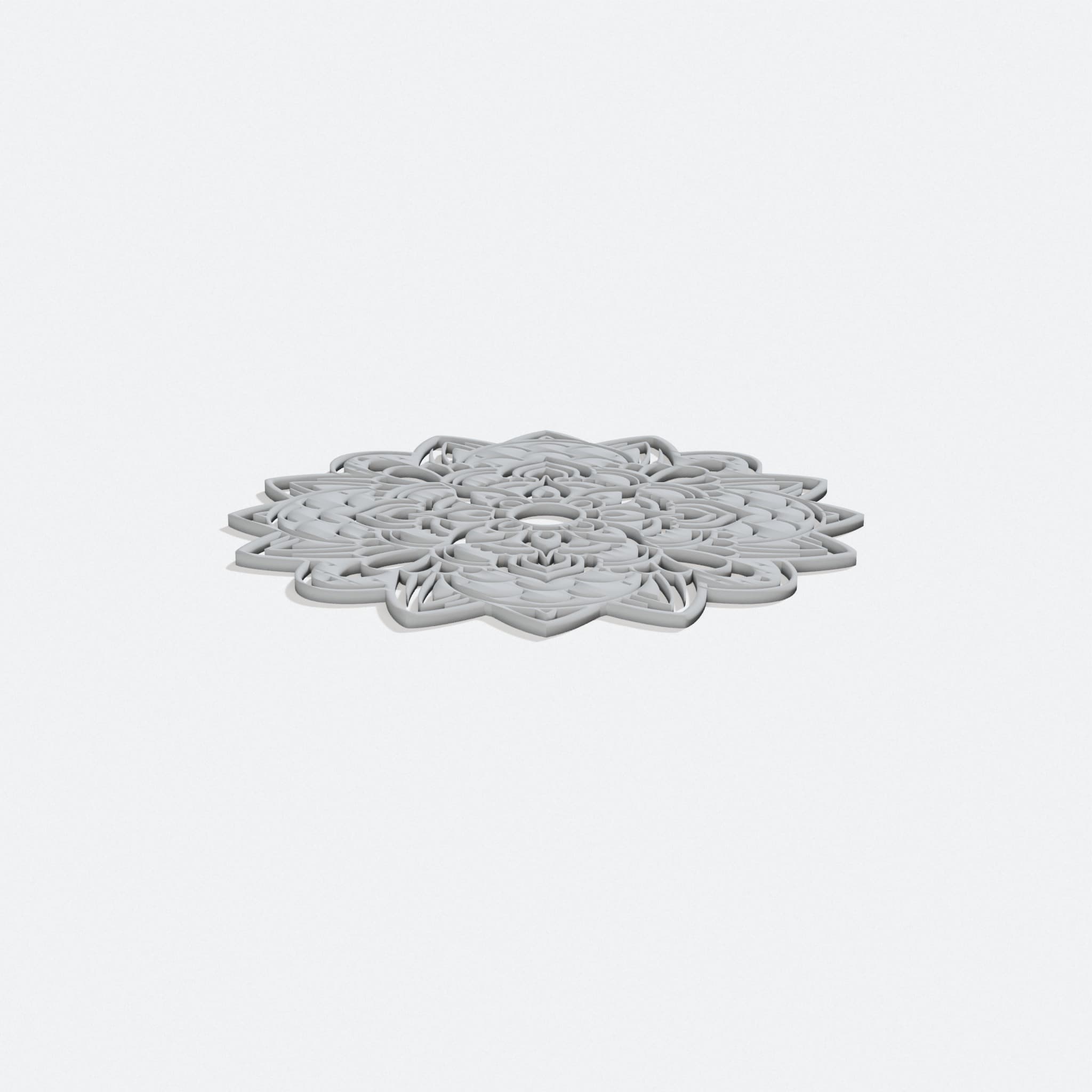 Mandala 13 3D Printed Home Decor Wall Art, turn three quarter