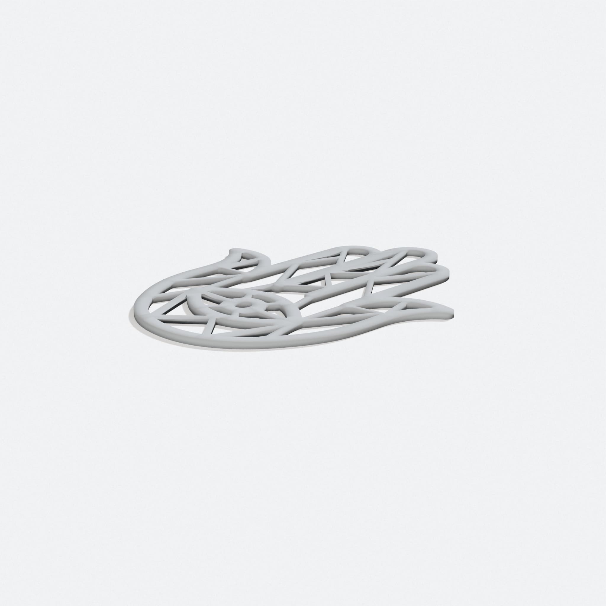 Hamsa Hand 3D Printed Wall Art Decor, turn three quarter
