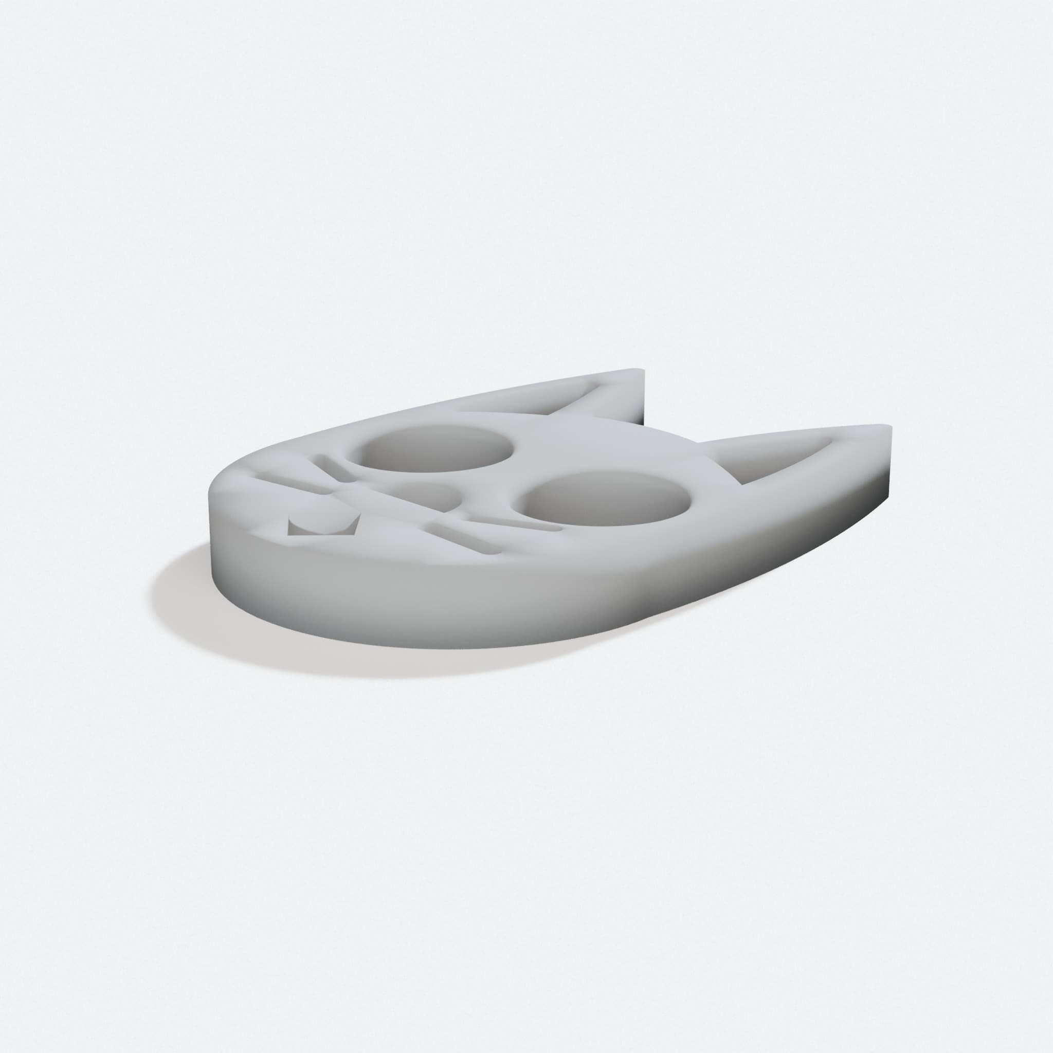 3D Printed Cat Keychain Toy, turn three quarter