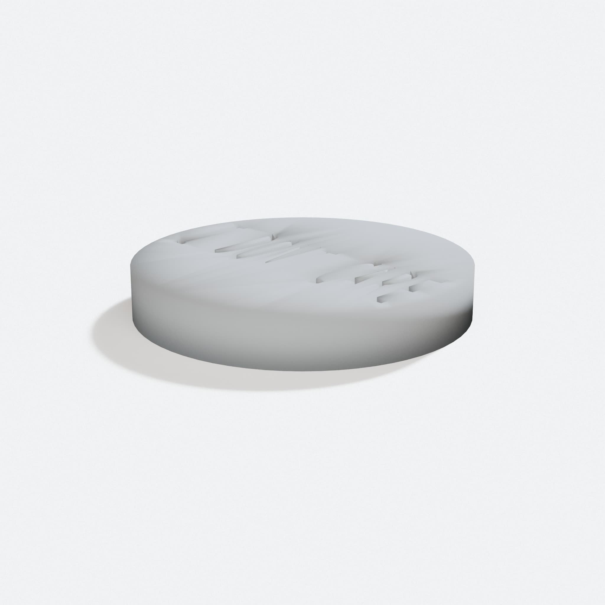 I DON'T CARE Coin 3D Printed Toy, turn three quarter
