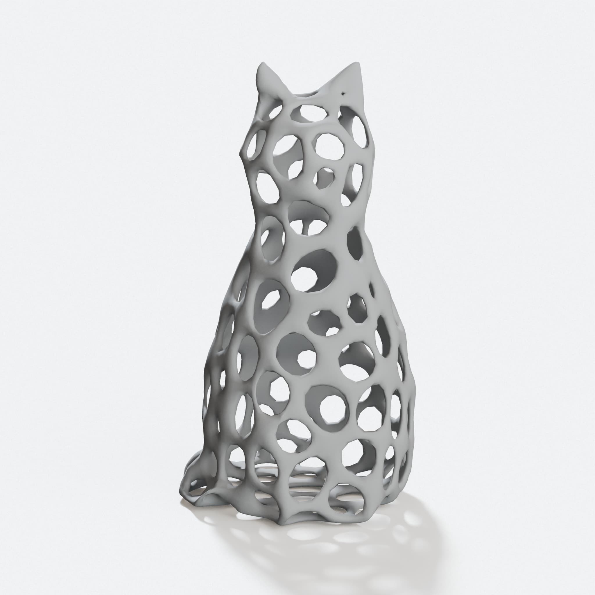 Voronoi Style Cat Sculpture for Math and Animal Fans, hero tilt