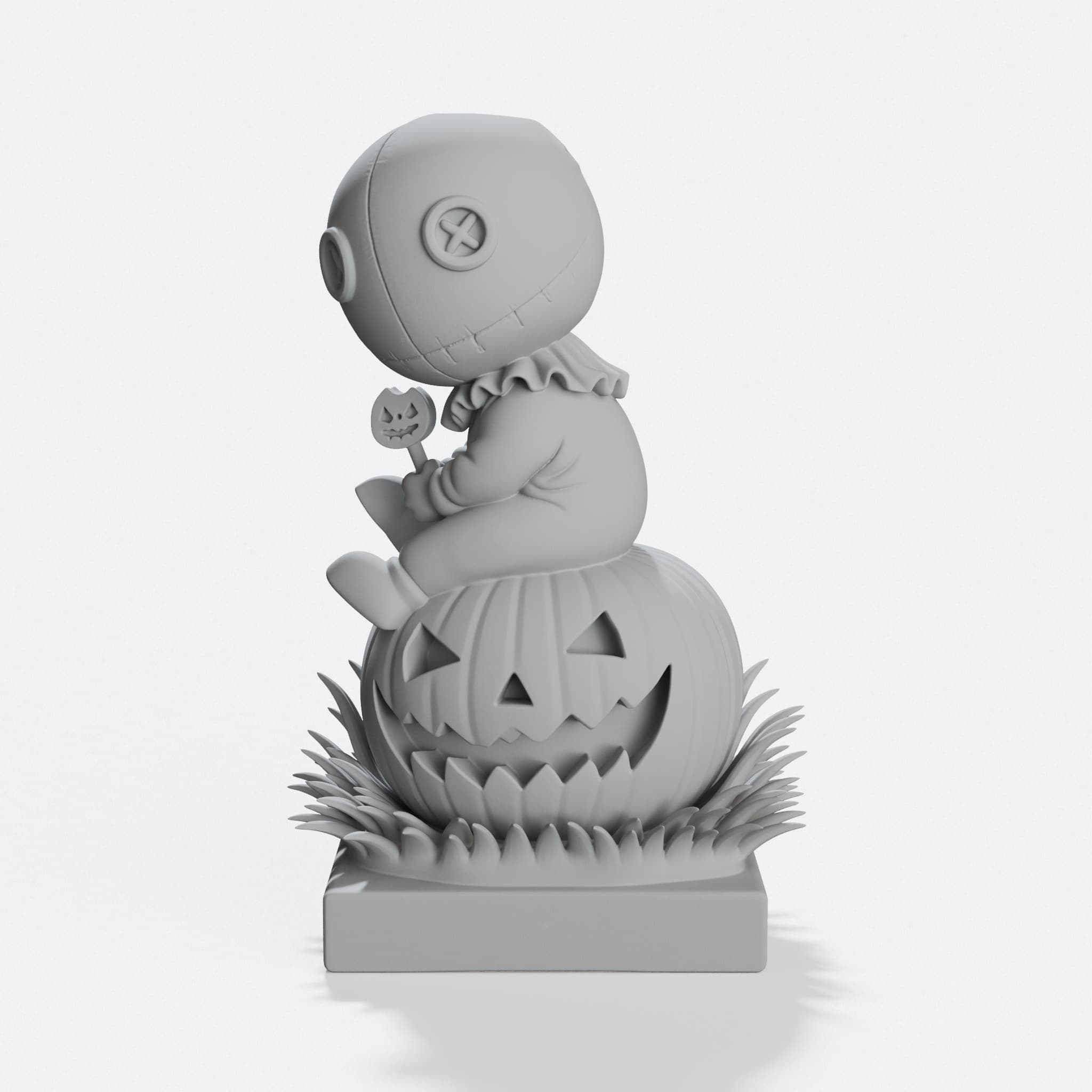 Halloween Pumpkin Toy Figure, 3D Printed Jack-o'-Lantern, hero tilt