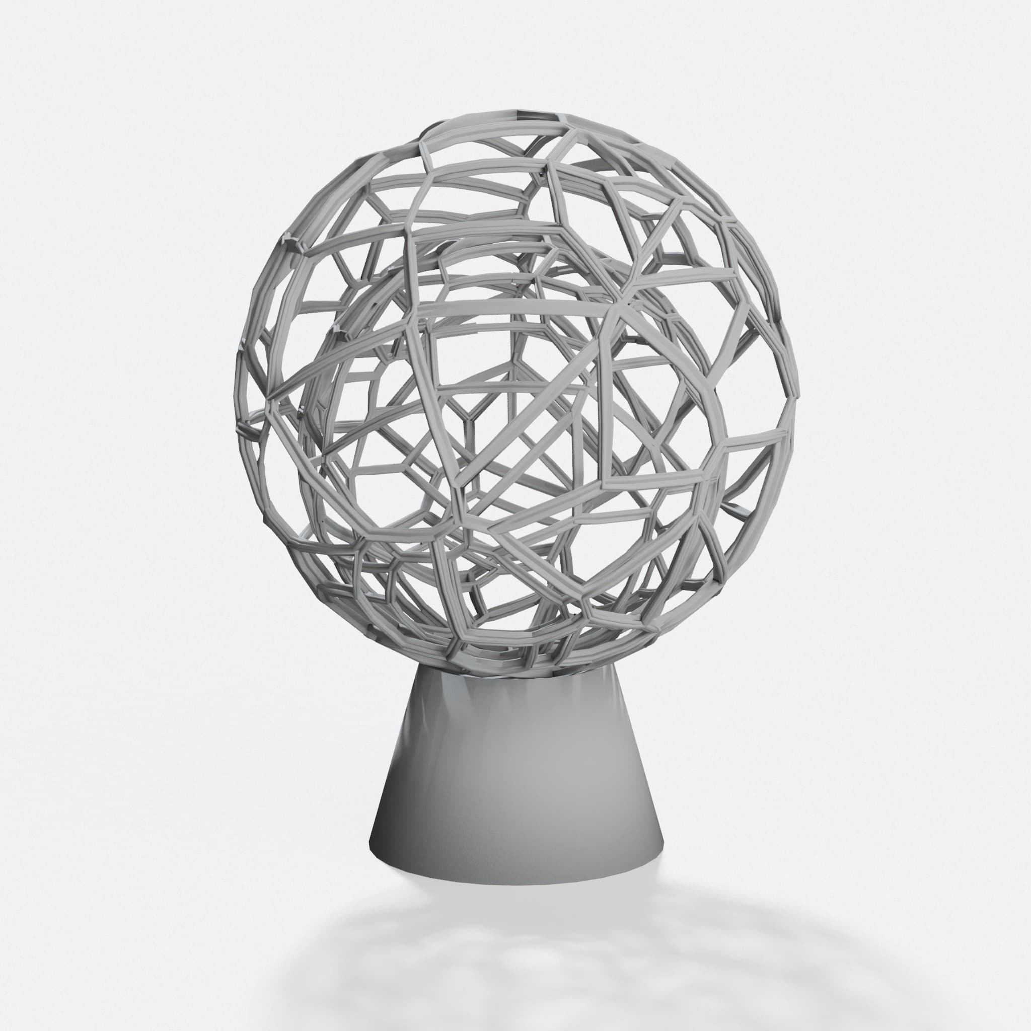 Voronoi Globe of Death 3D Printed Home Decor, hero tilt