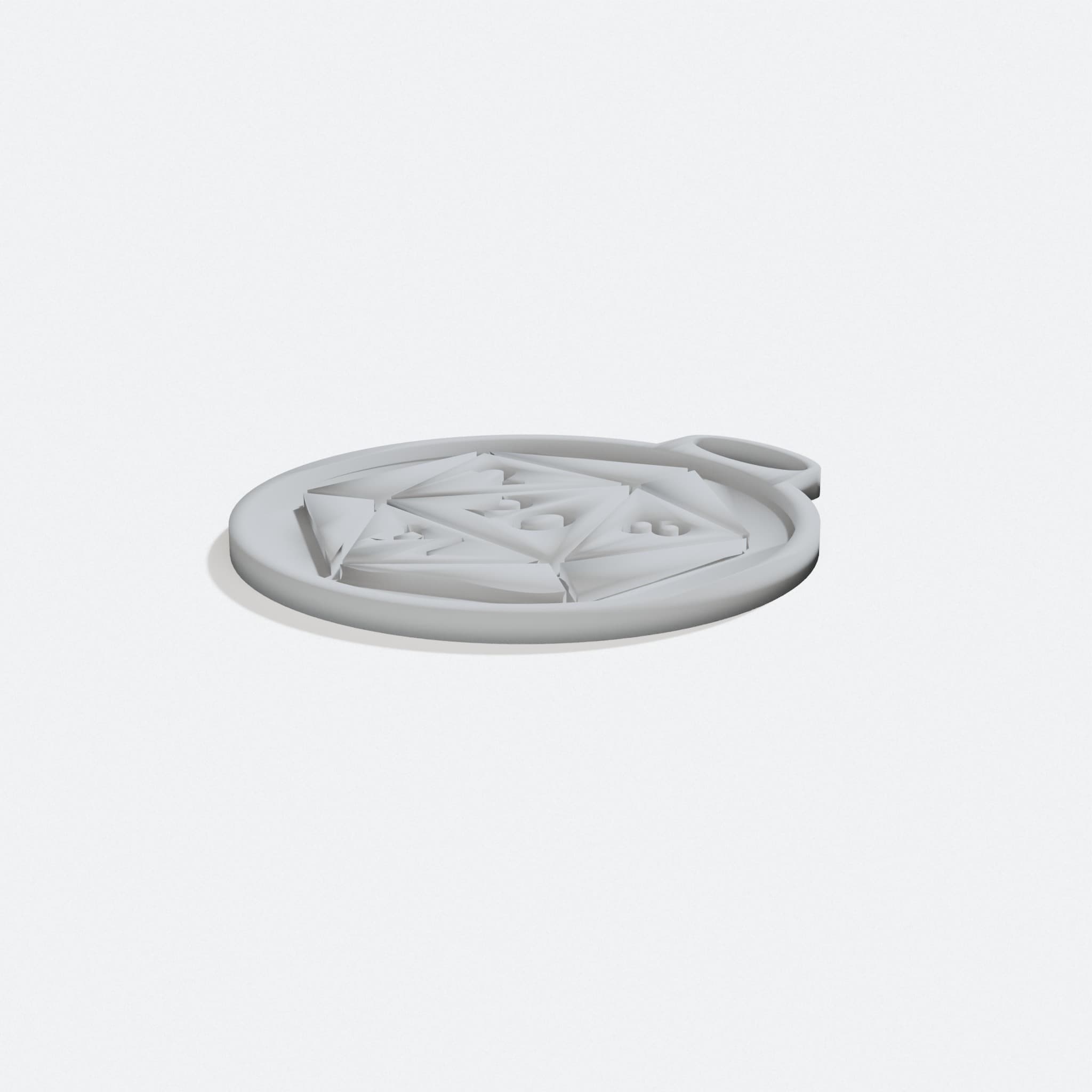 DnD 5e d20 Inspiration Token, 3D Printed Toys, turn three quarter