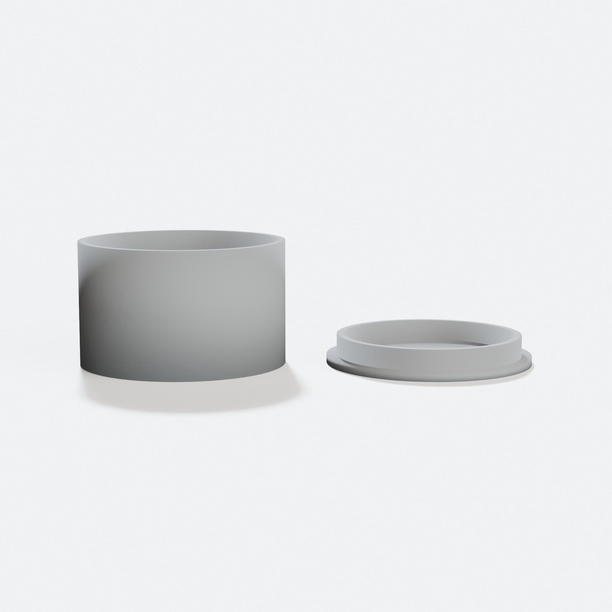 Round Storage Box with Lid, 3D Printed Organizer, hero tilt