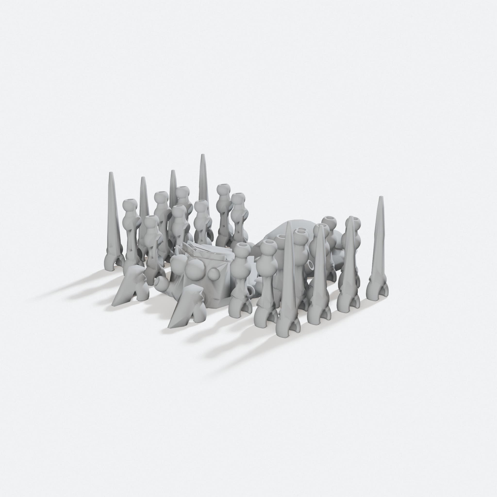 Articulated Spider with Ball Joints, turn three quarter
