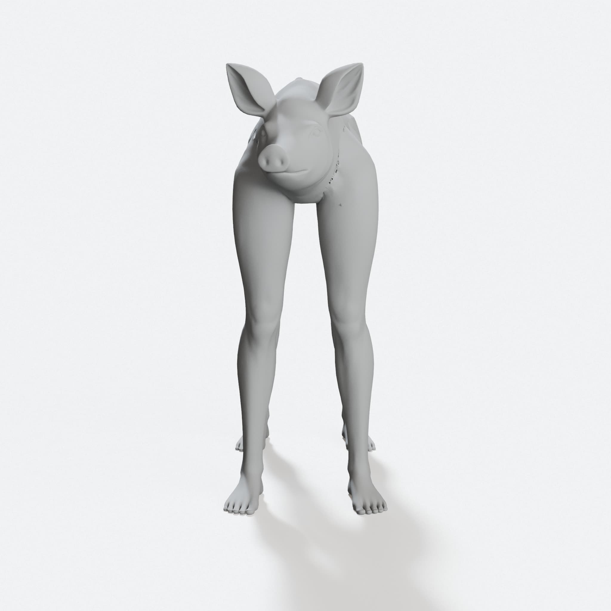 Leggy Pig 3D Printed Home Decor Sculpture, hero tilt
