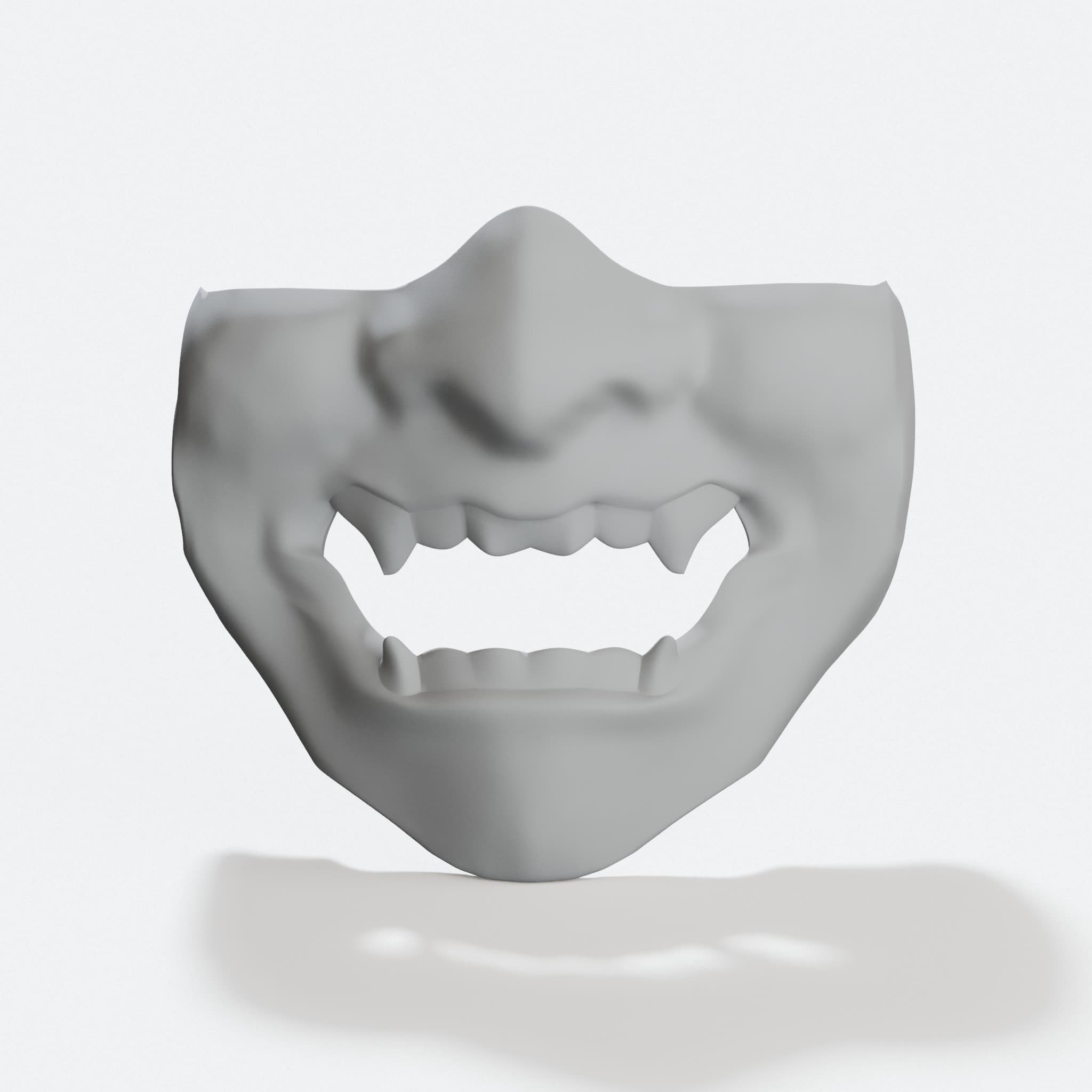 Samurai Half Mask Mempo - Adult 3D Printed, hero tilt
